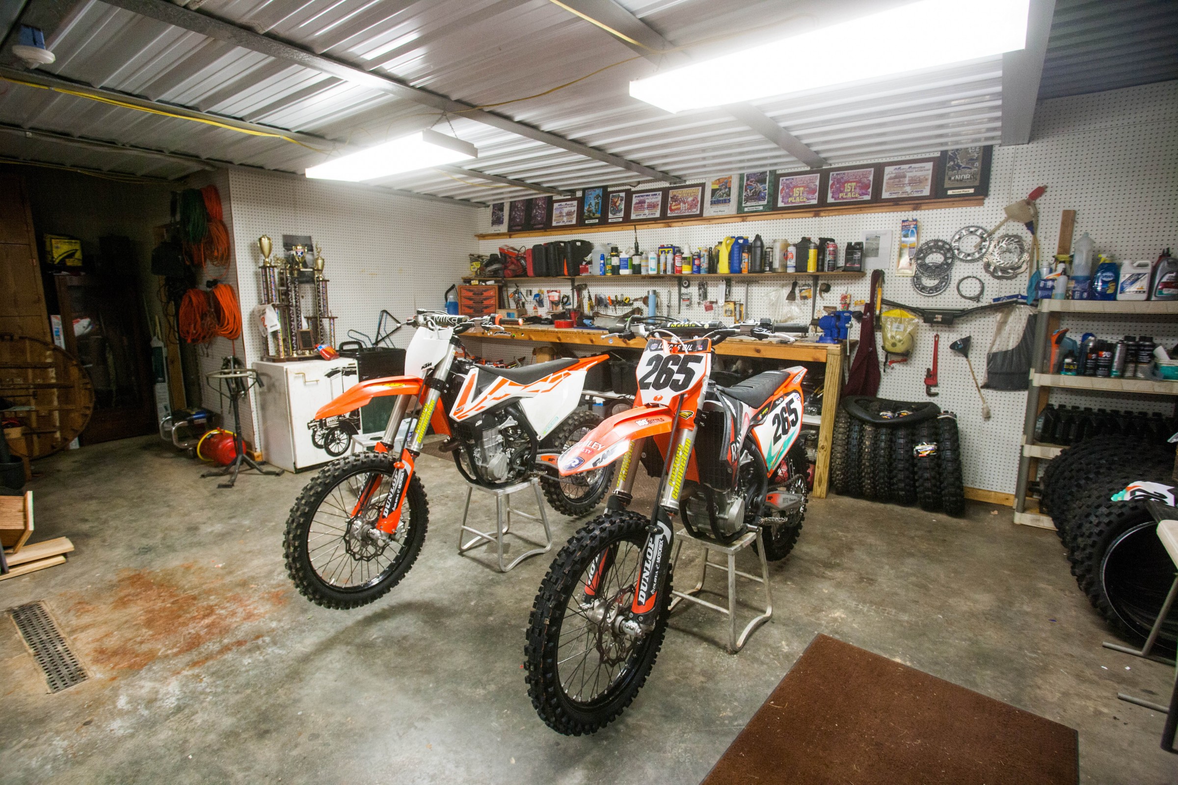 Nick's basement moto garage.