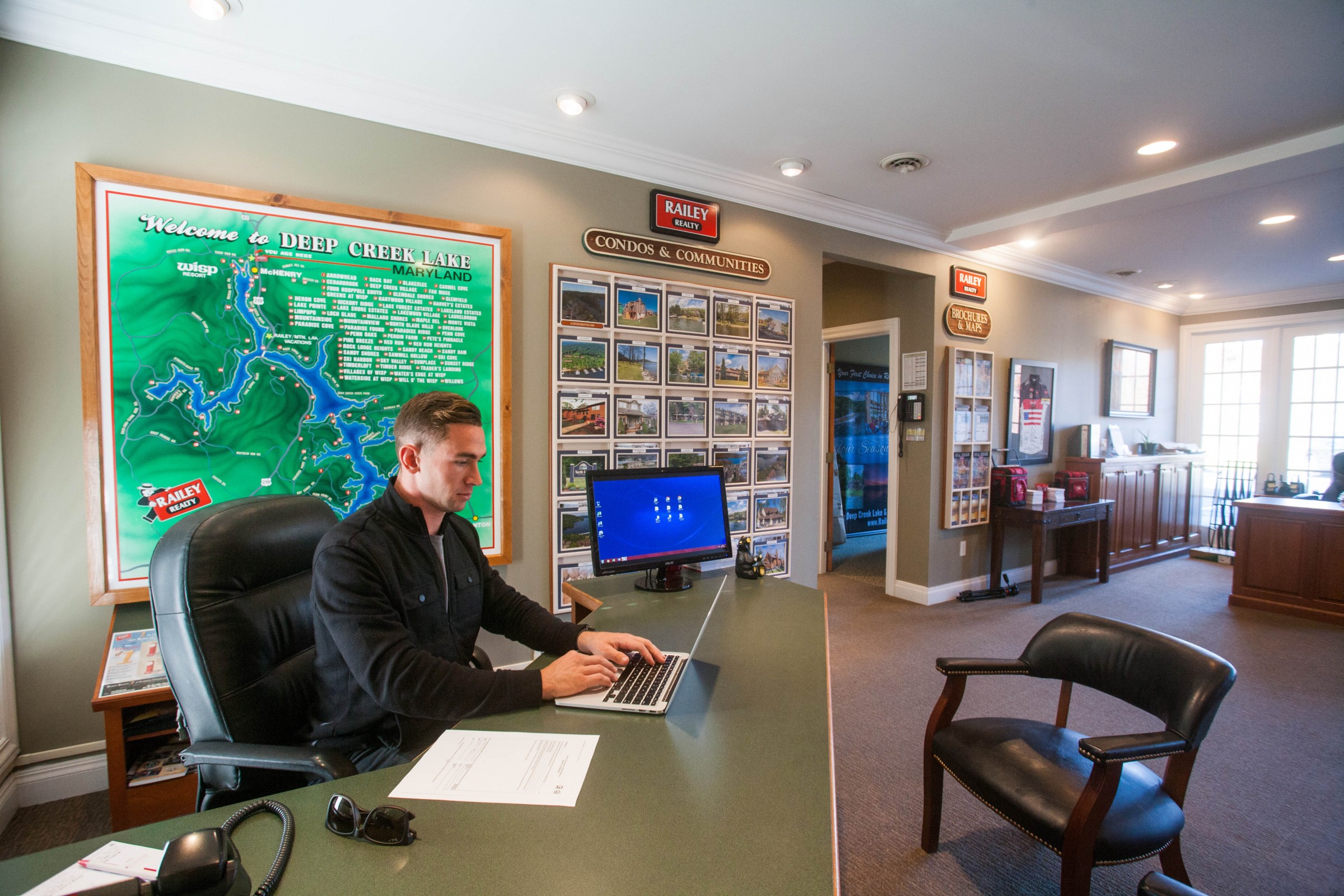 Nick at the Railey Realty office.