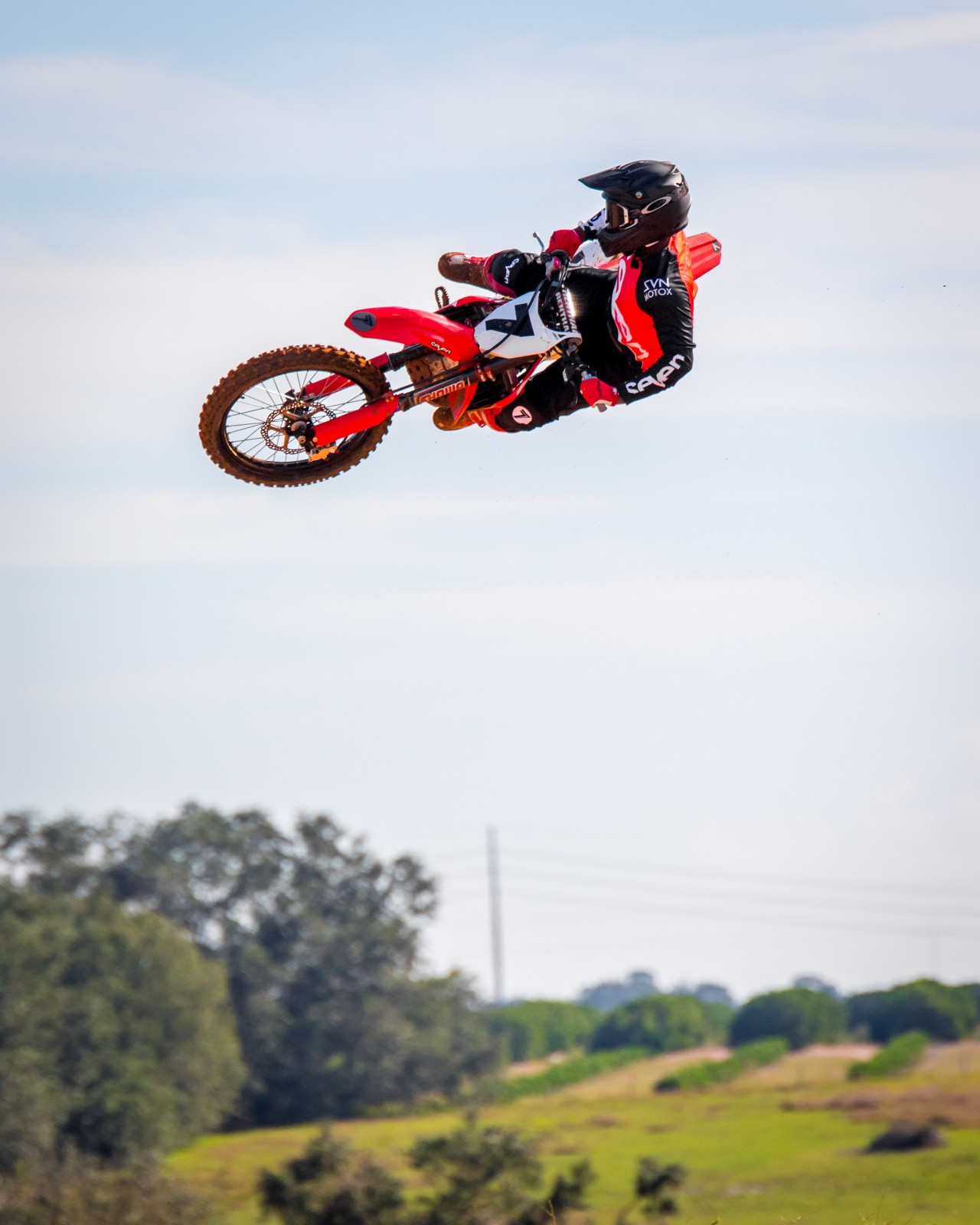 James Stewart on a Honda yesterday.