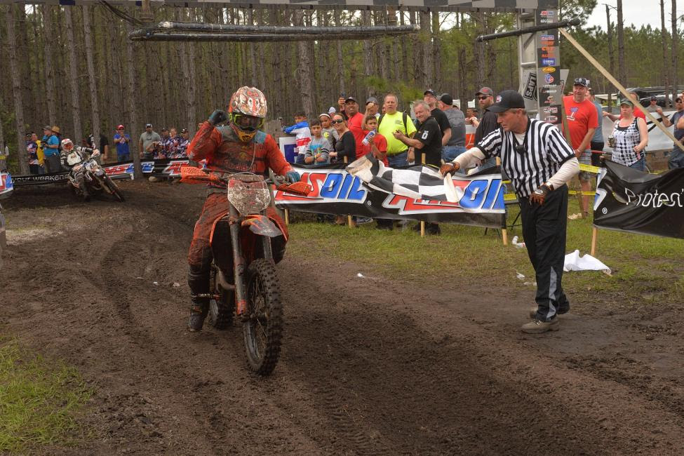 Kailub Russell took home the win at the Moose Racing Wild Boar GNCC. 