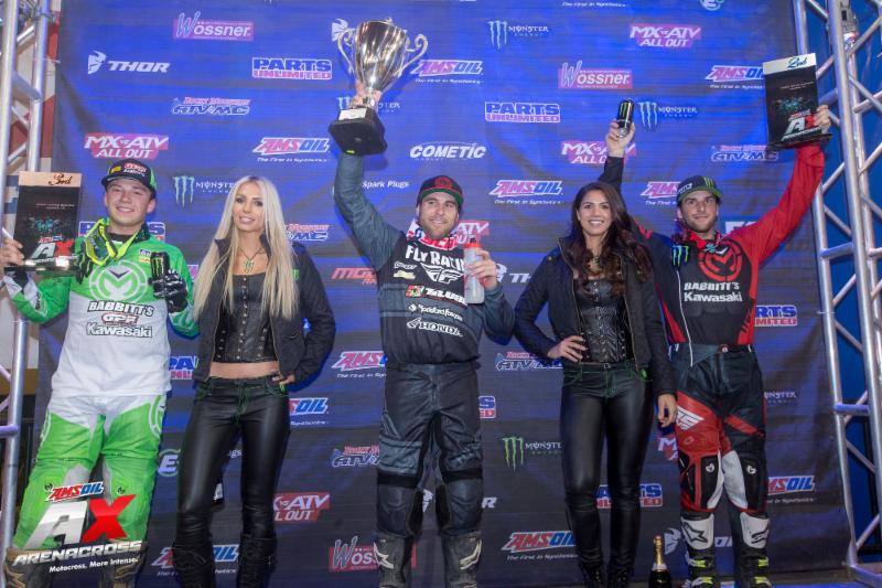 Chris Blose (center) secured the 250AX points lead with his second consecutive win.