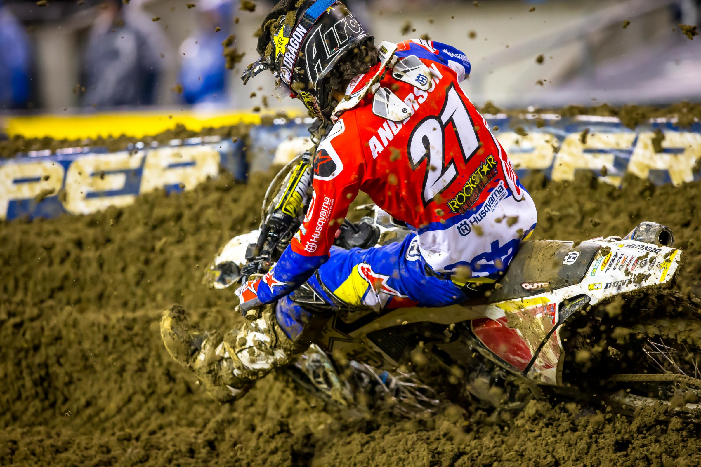 Anderson nearly caught Tomac to challenge for the lead again but Tomac was able to stretch the lead back out again.