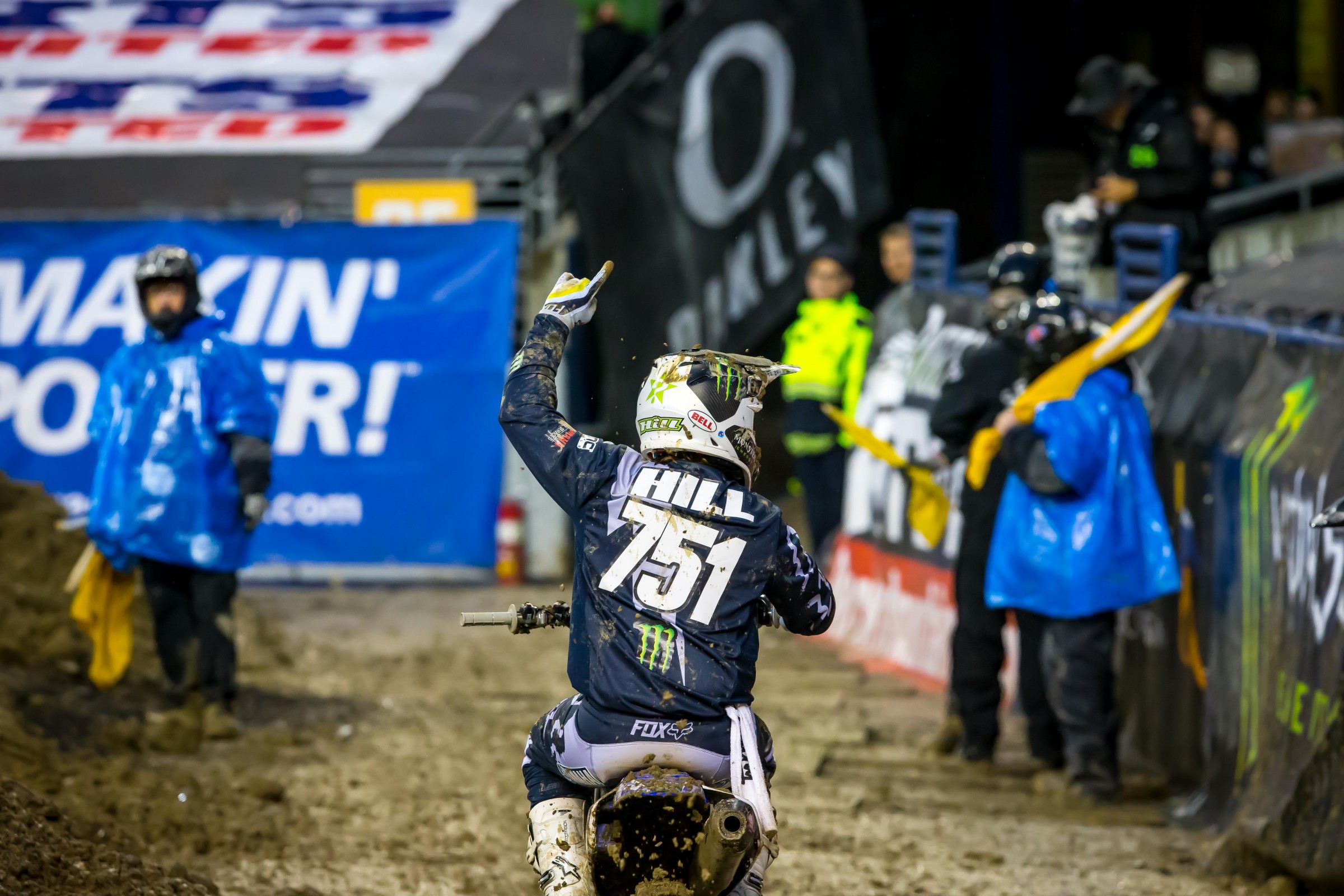 Josh Hill was back in action on a 450 in front of his home crowd.