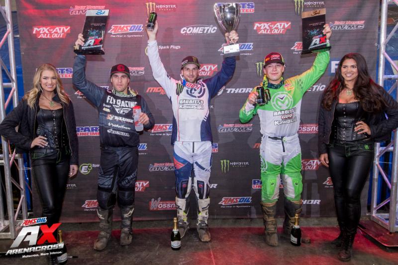Jacob Hayes defeated Chris Blose for the overall Amsoil Arenacross victory in Wichita, Kansas.