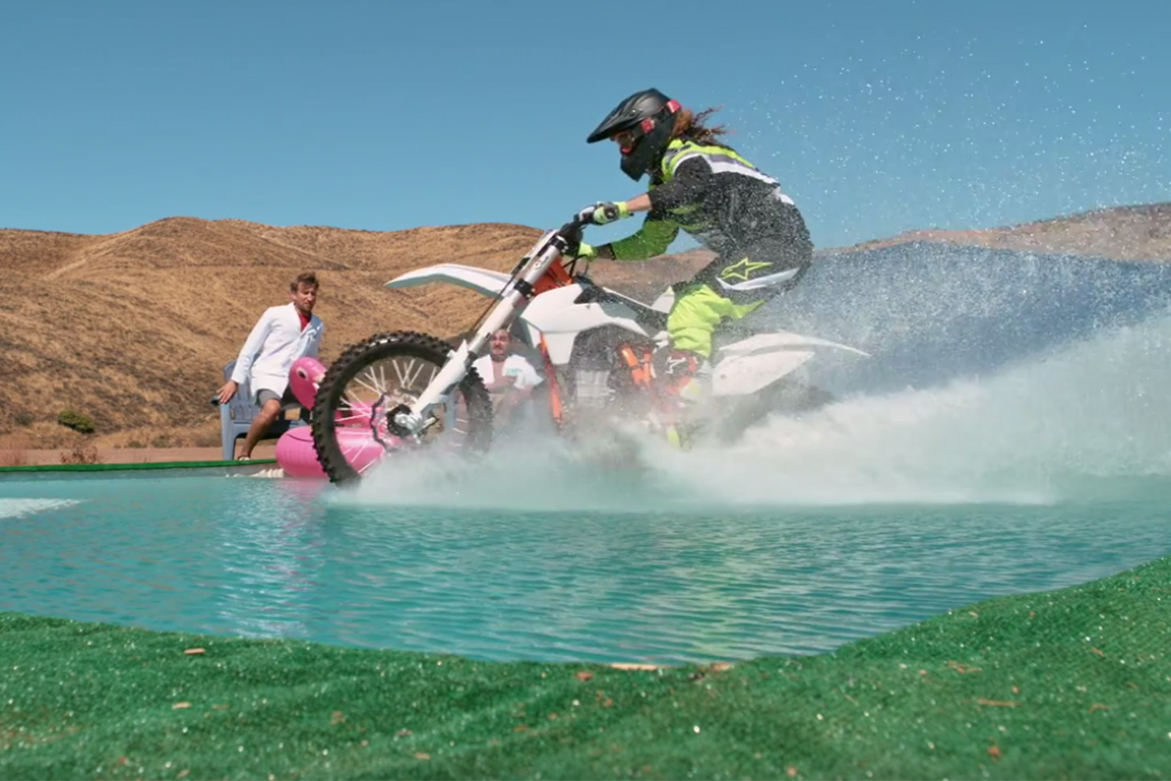 Watch: Bike on Water in Slow Mo