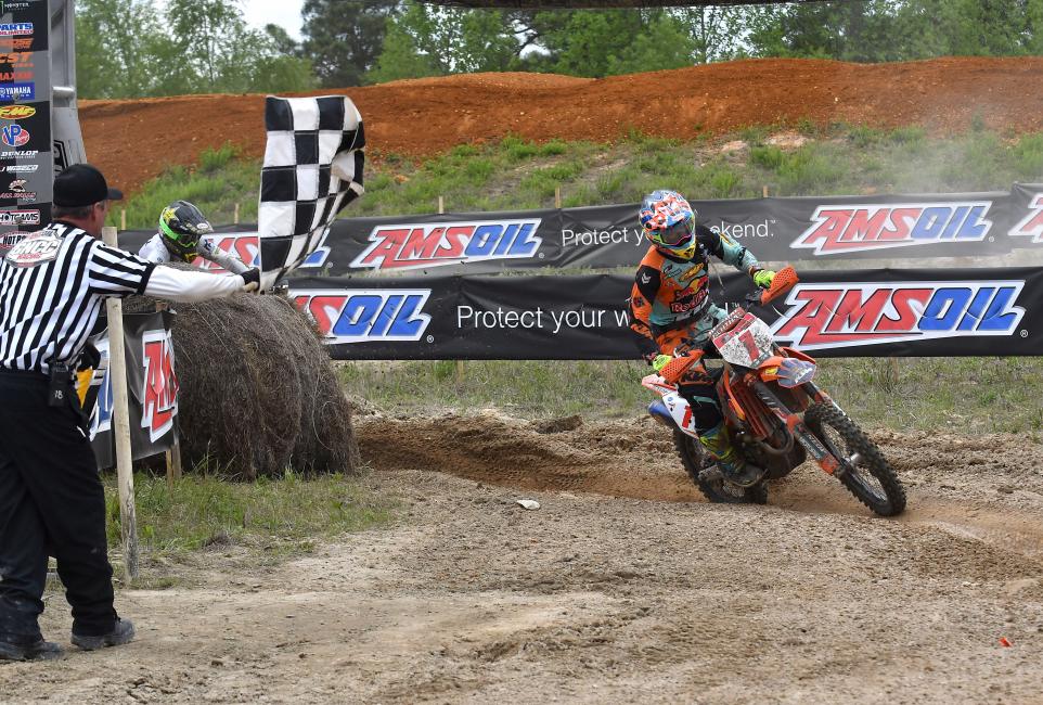 Kailub Russell took the win just seconds ahead of Thad Duvall at the CST Tires Camp Coker Bullet GNCC.