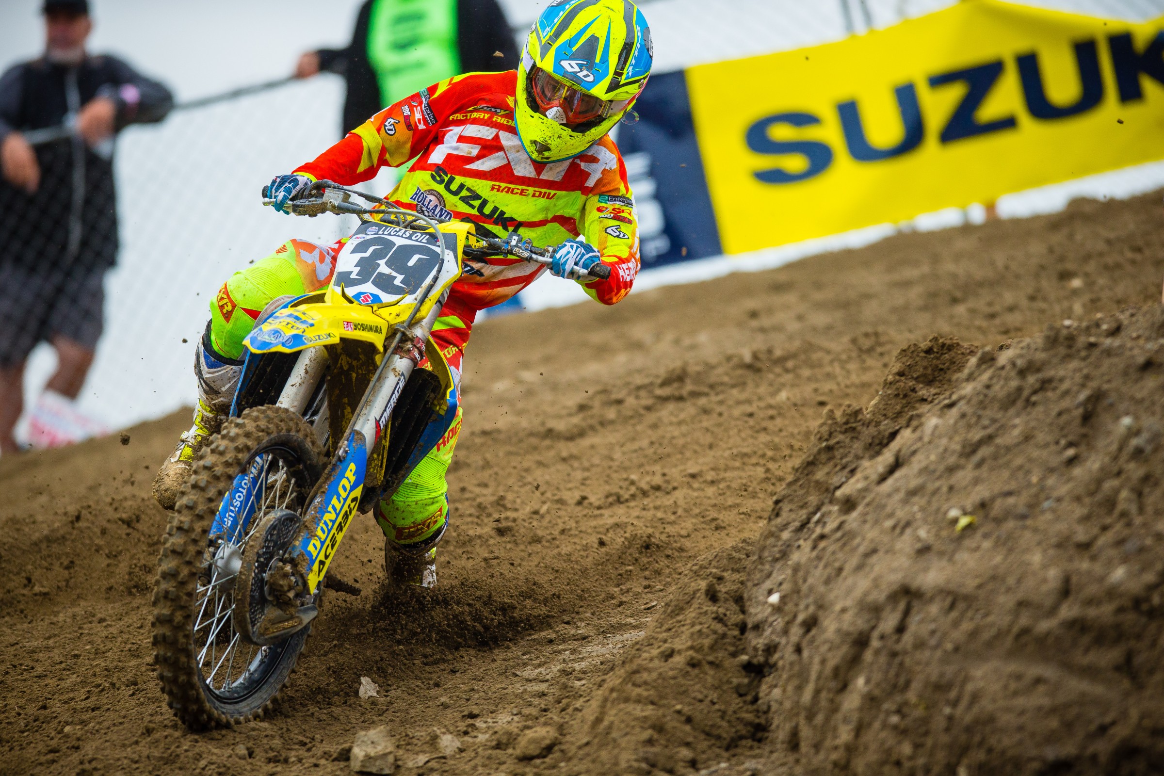 Cunningham was on his way to a solid top ten overall finish before crashing in the second moto