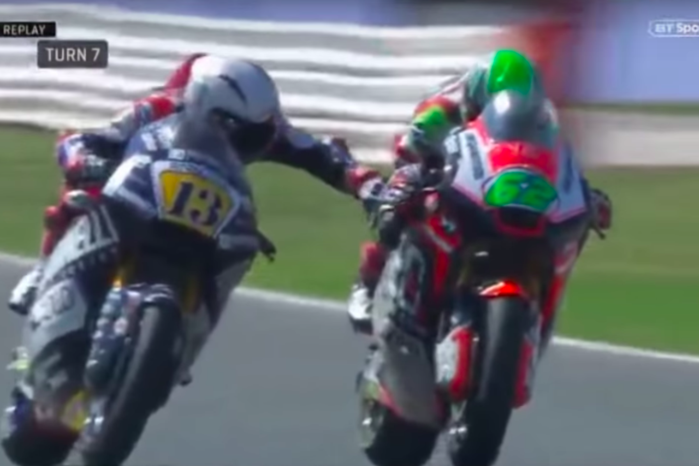 Video: Moto2 Rider Grabs Front Brake Of Competitor