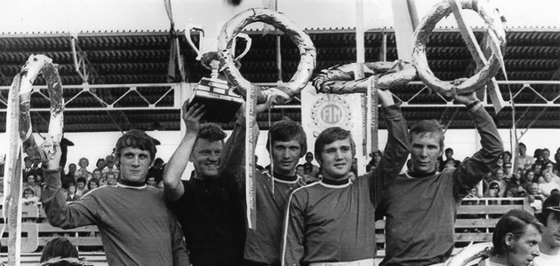 The winning Czech team from the 1975 Motocross des Nations.