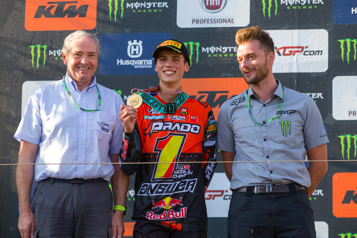 Prado clinched the MX2 championship before it began after second-place Jonass opted not to race the final round due to injury.