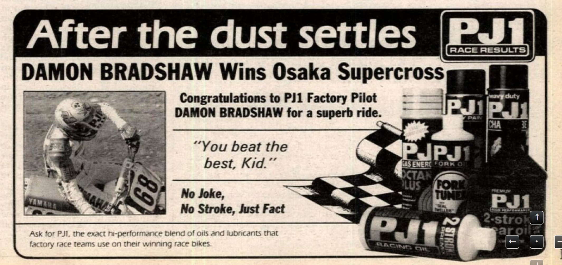 PJ1 win ad for Bradshaw.