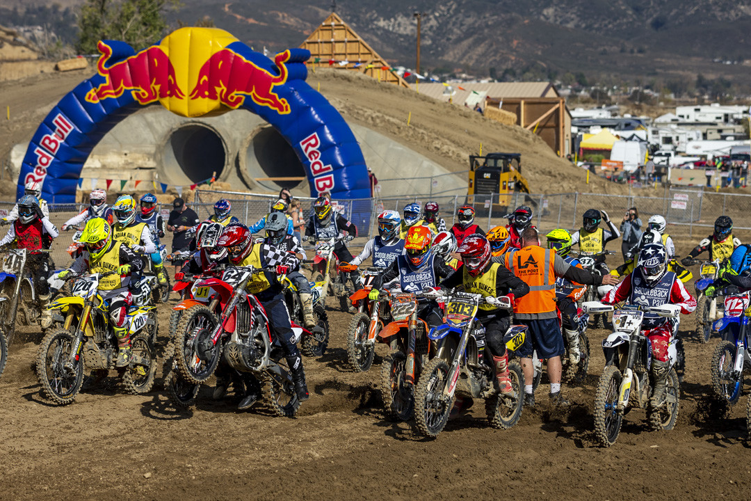 Event participants compete at Red Bull Day In The Dirt At Glen Helen Raceway in San Bernardino, California, USA on 23 November, 2018.