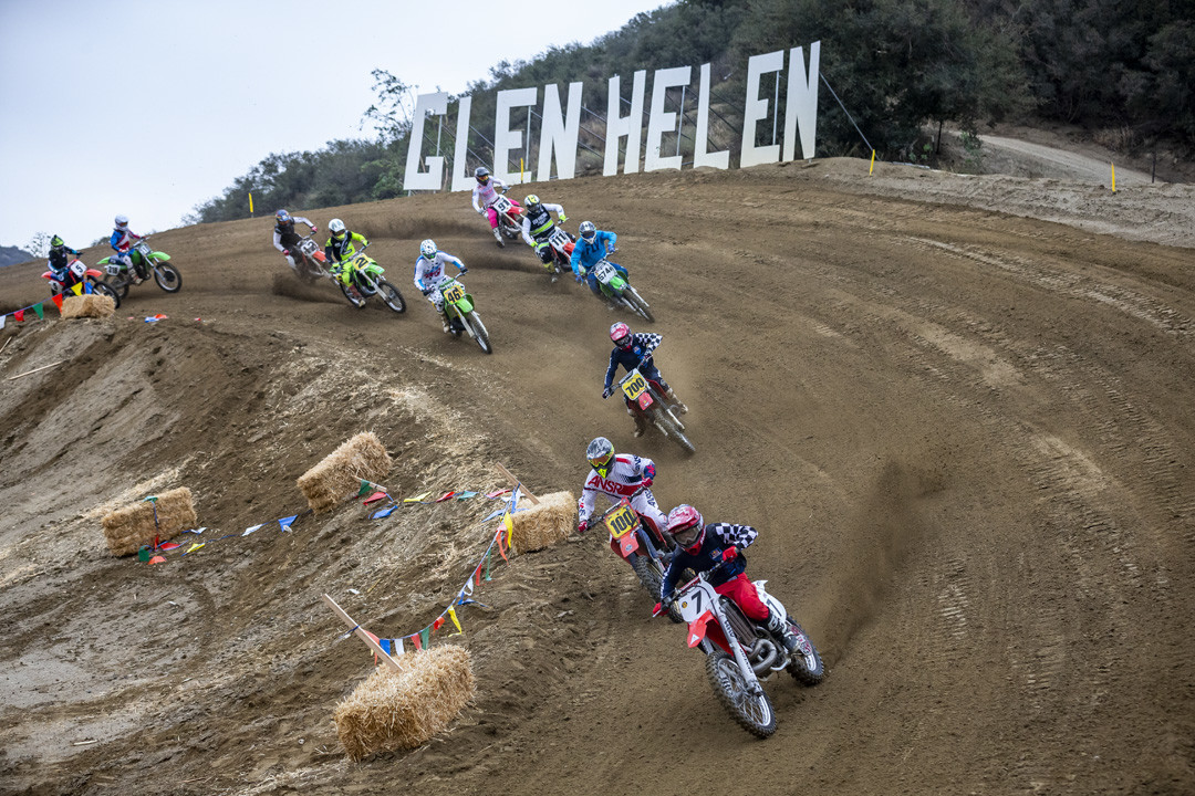 Event participants compete at Red Bull Day In The Dirt At Glen Helen Raceway in San Bernardino, California, USA on 23 November, 2018.