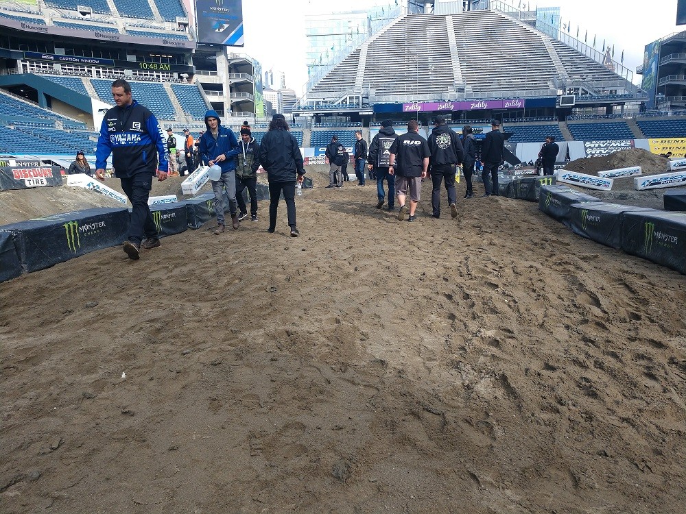 The sand section is going to get chewed up tonight!