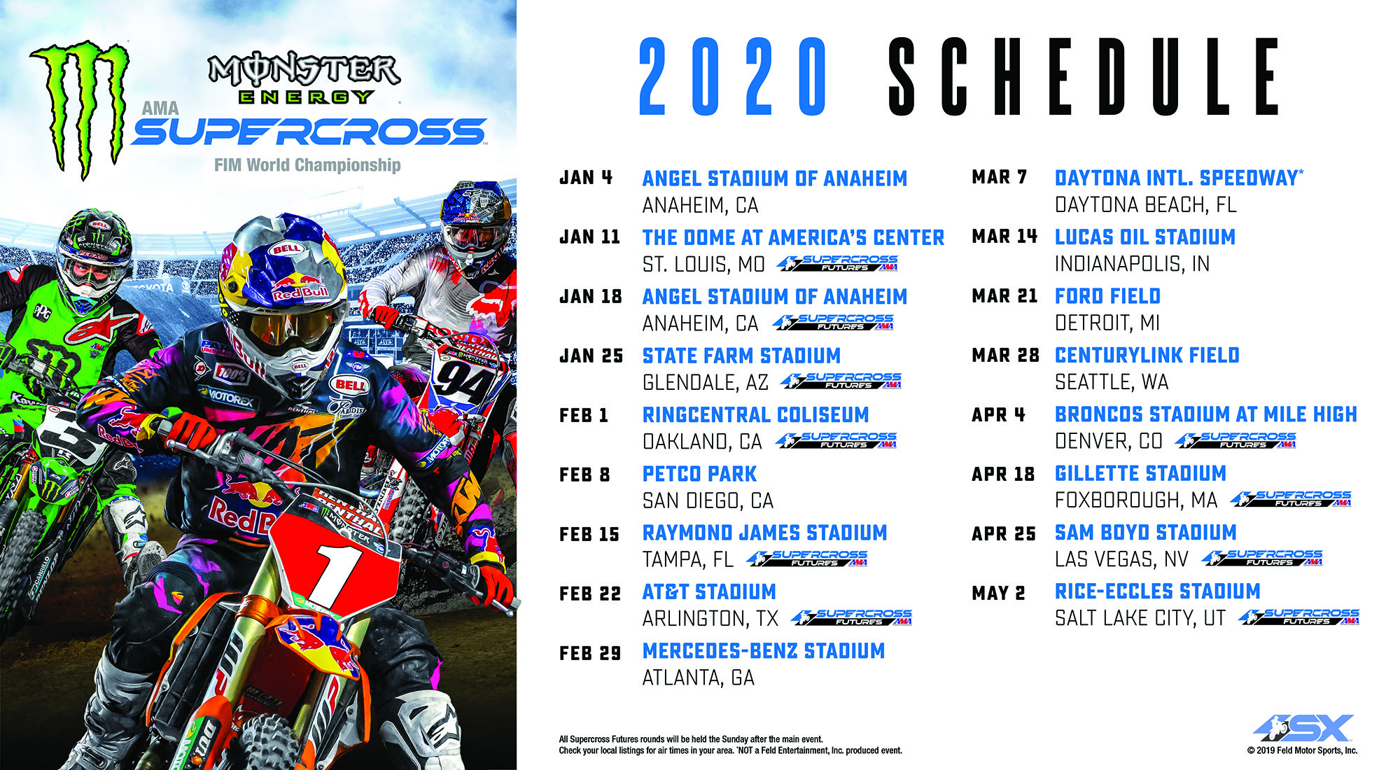 2020 Monster Energy AMA Supercross Schedule Announced Racer X Online