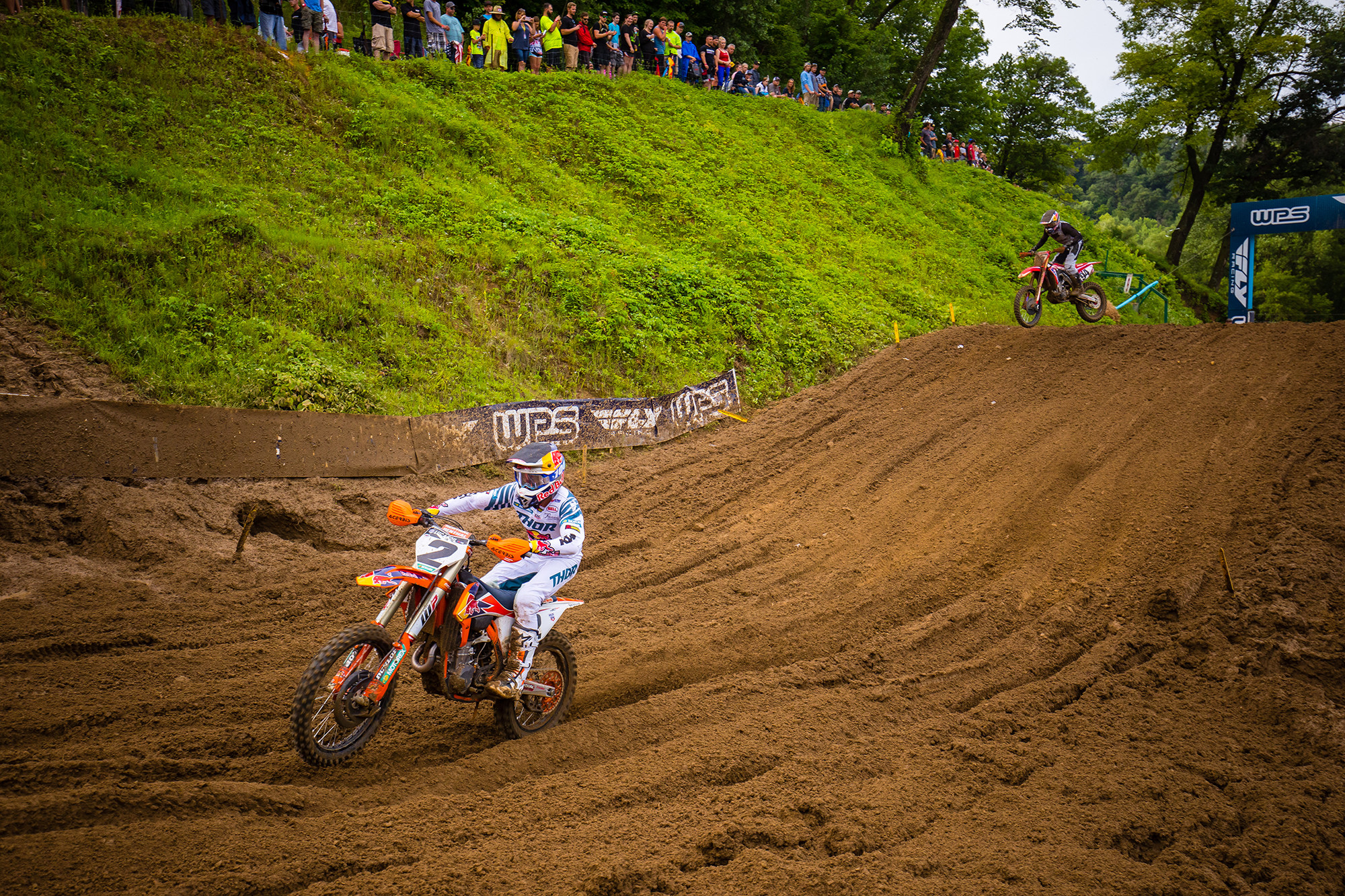 Webb battling with Roczen in the second moto