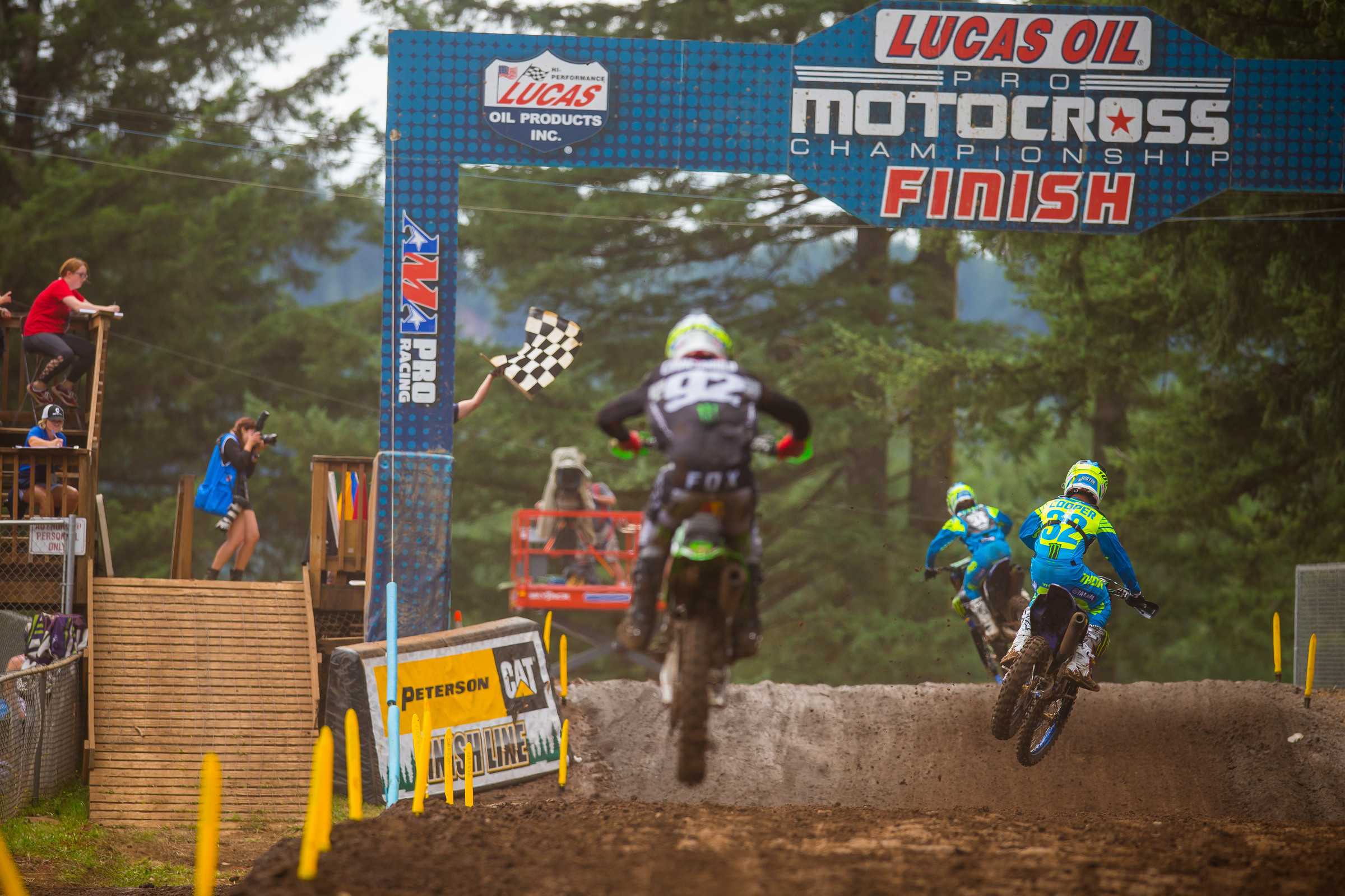 Cooper and Cianciarulo follow Ferrandis across the finish line in the first moto.