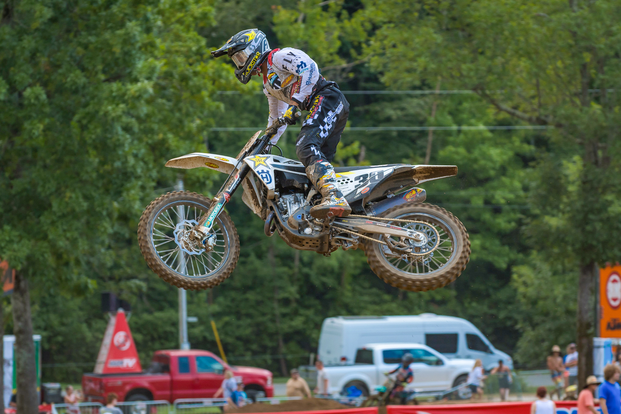 Jalek Swoll was credited with the win in the first Open Pro Sport moto.