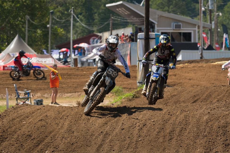 Darryn Durham and Mike Brown had an intense second moto in the Junior (25+) class.