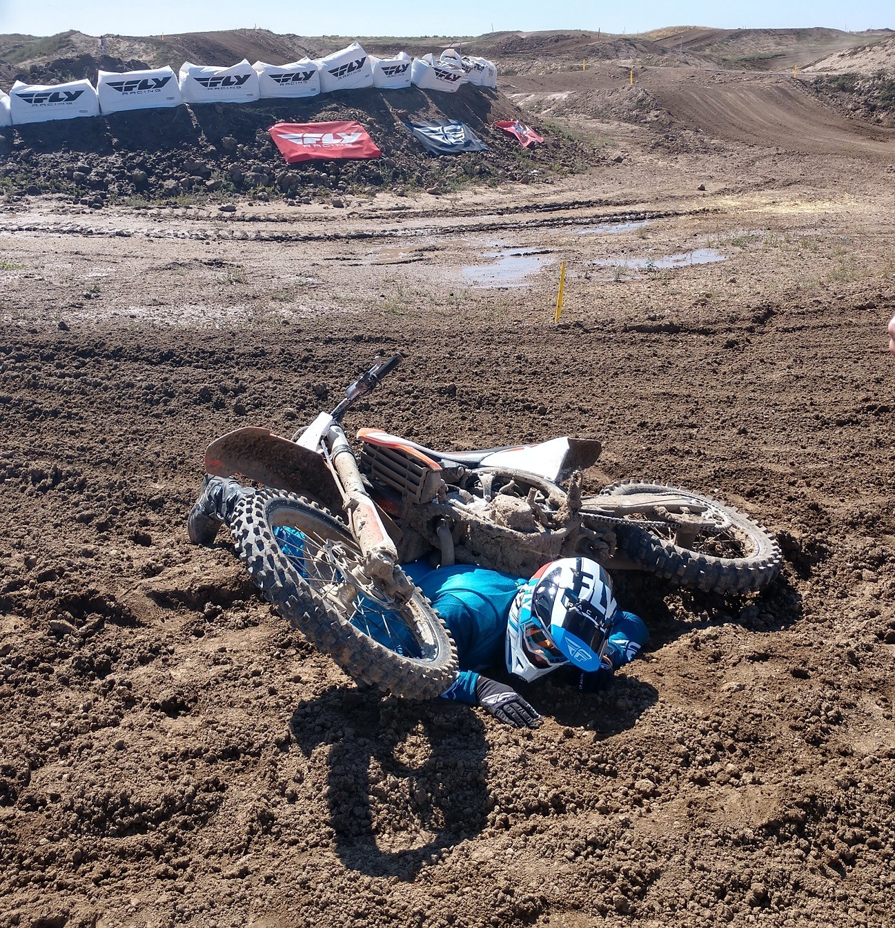 The rear wheel wasn't spinning and the motor wasn't running, but the pipe was still hot!