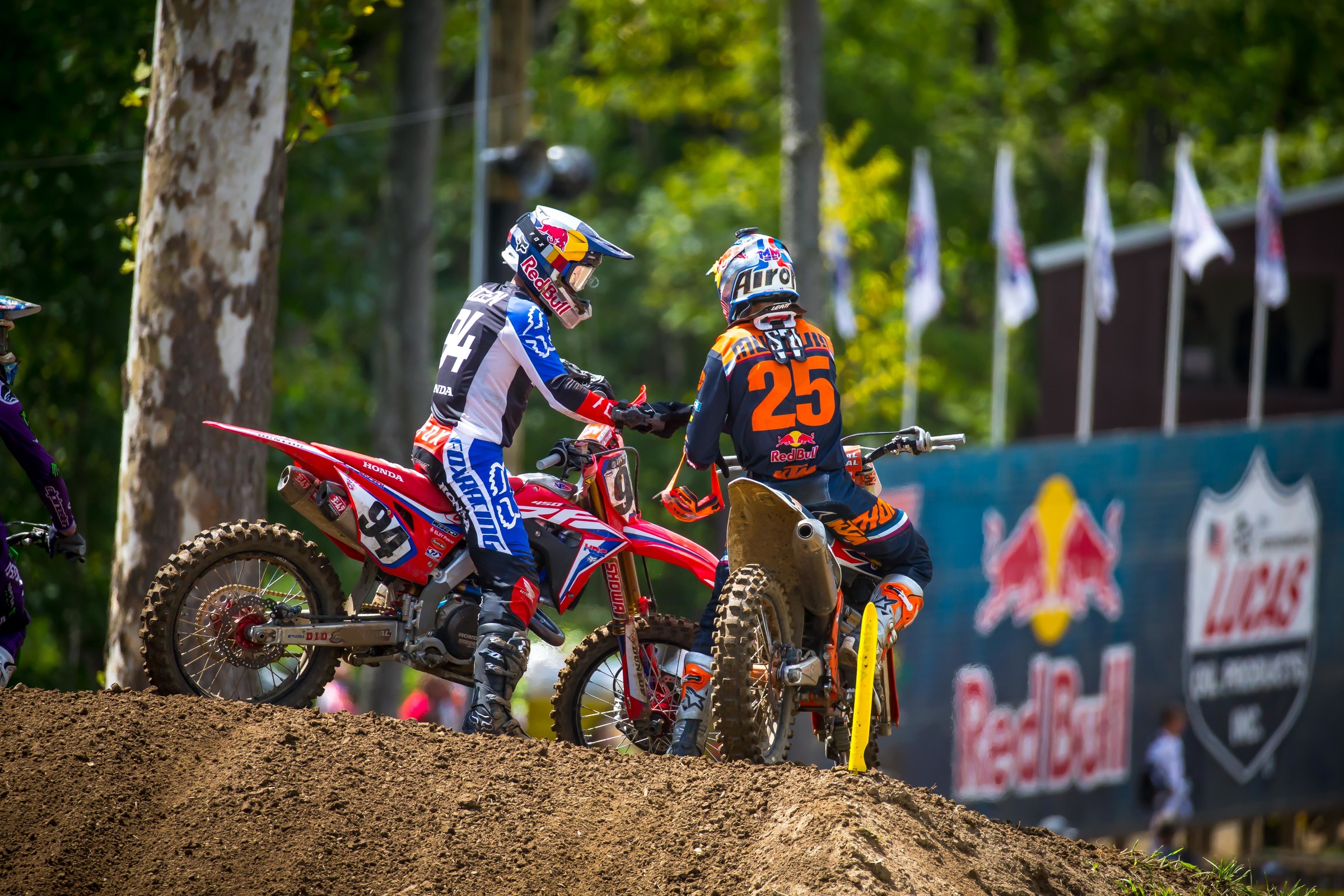 Roczen and Musquin congratulate one another following the moto.