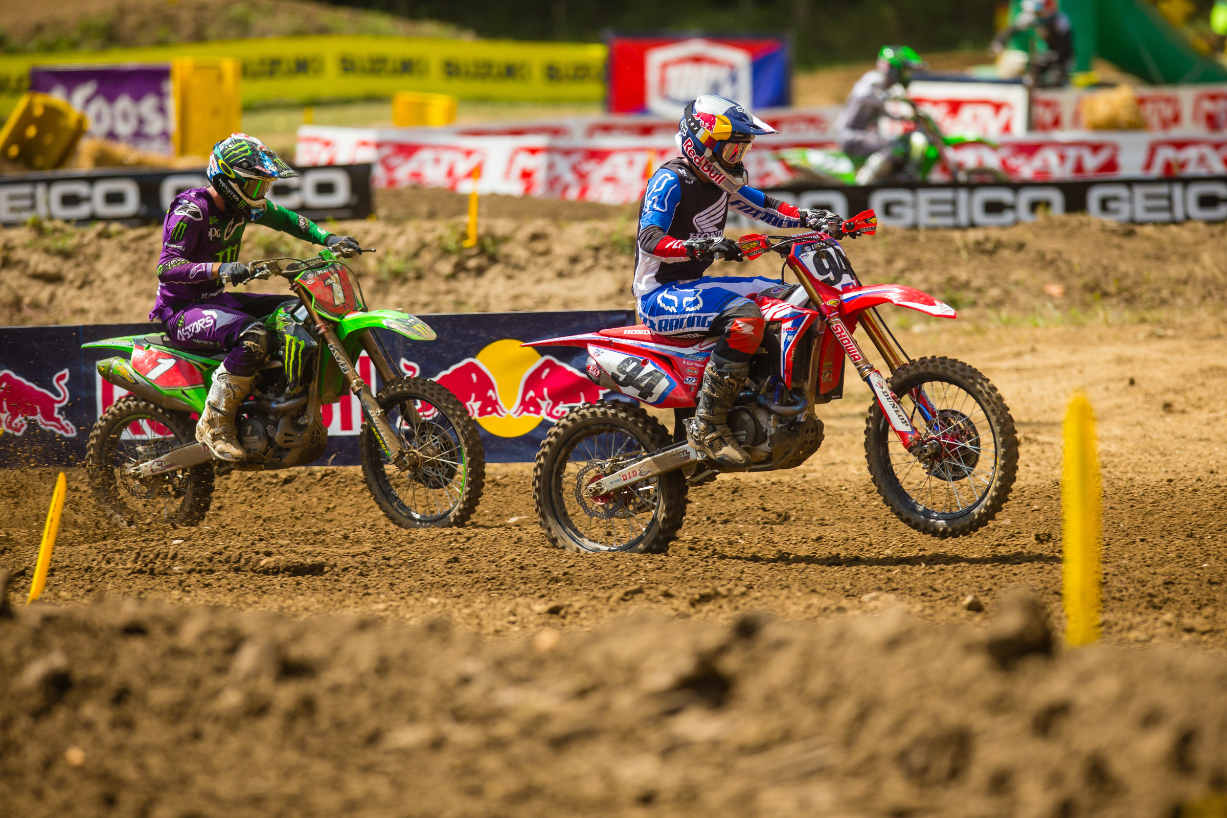 At different points, Tomac and Roczen each looked like they would win the first moto.