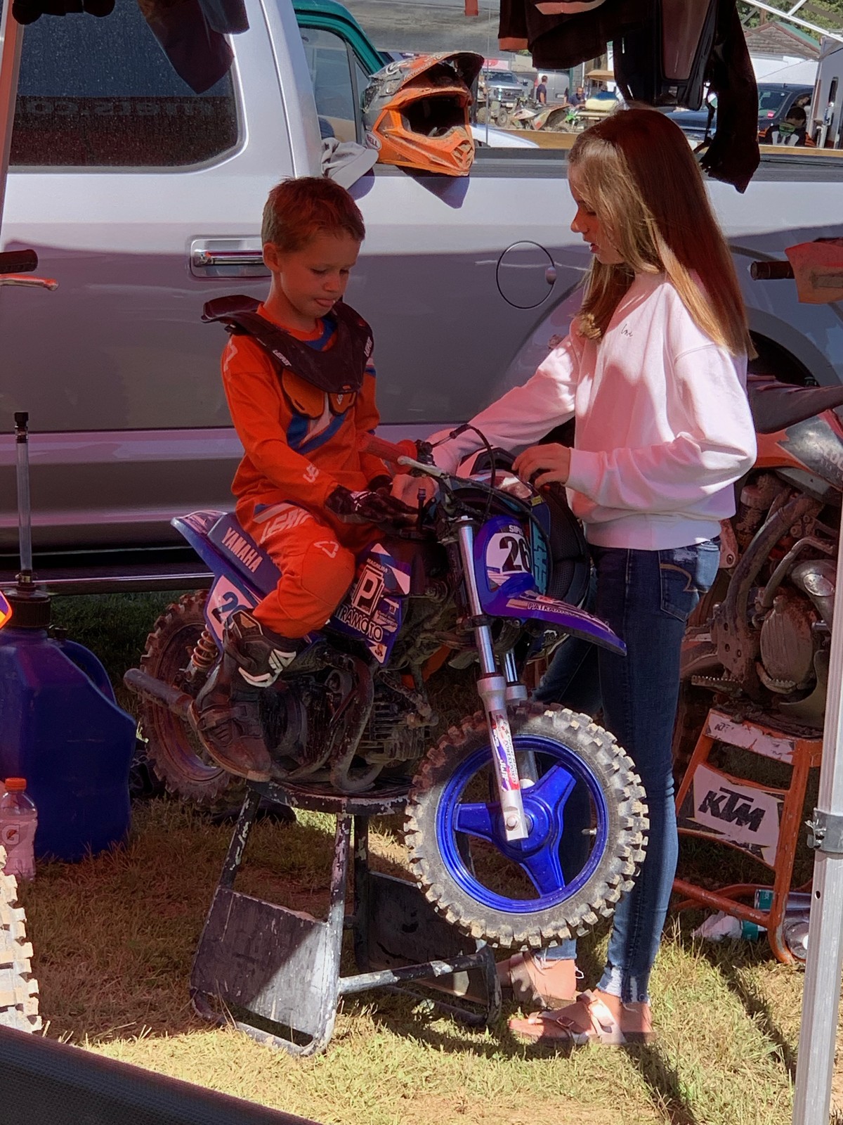 Jack Sipes with his sister Ava at the Racer X Maine Event.