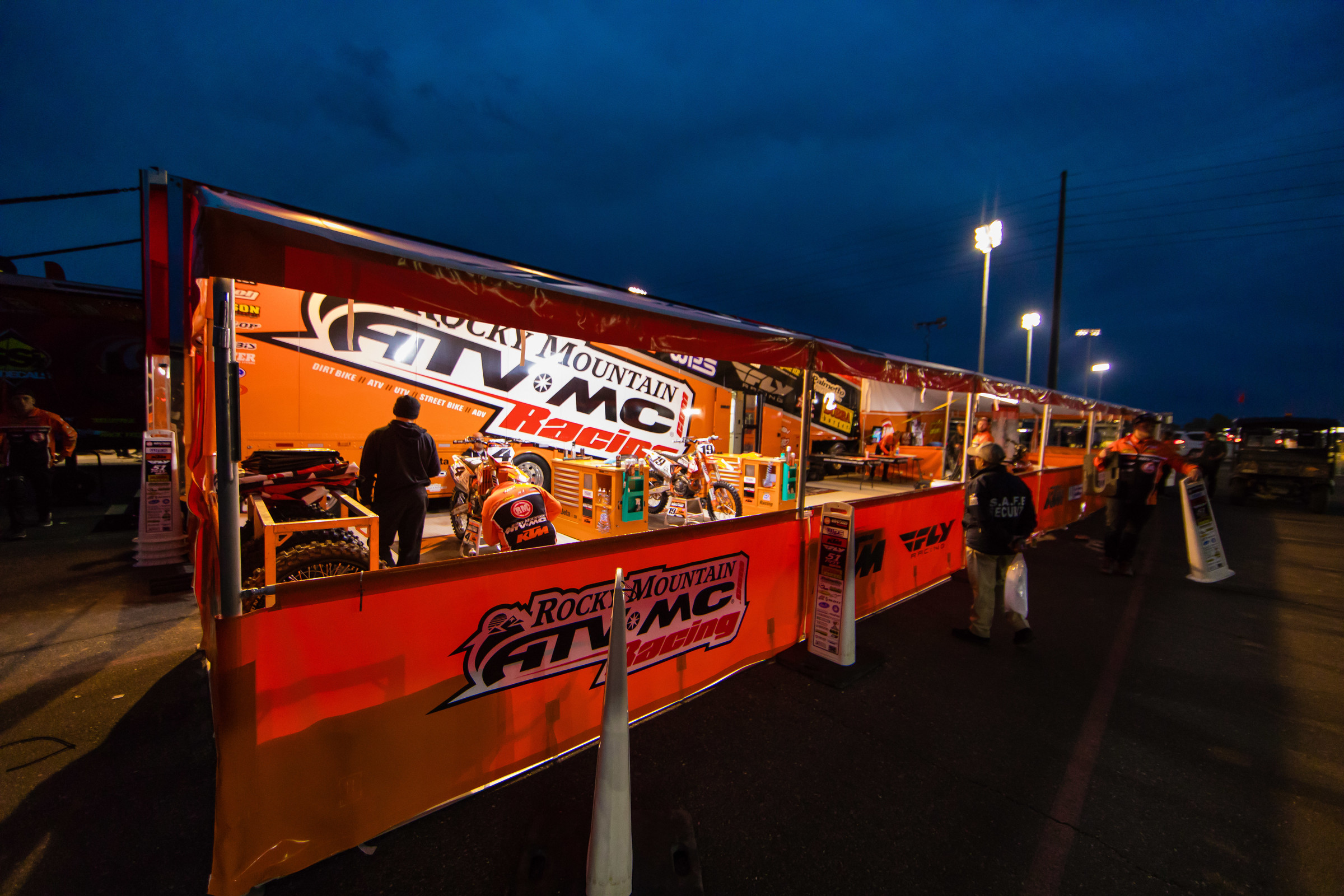 The Rocky Mountain ATV/MC-KTM-WPS team at the 2019 Glendale Supercross.