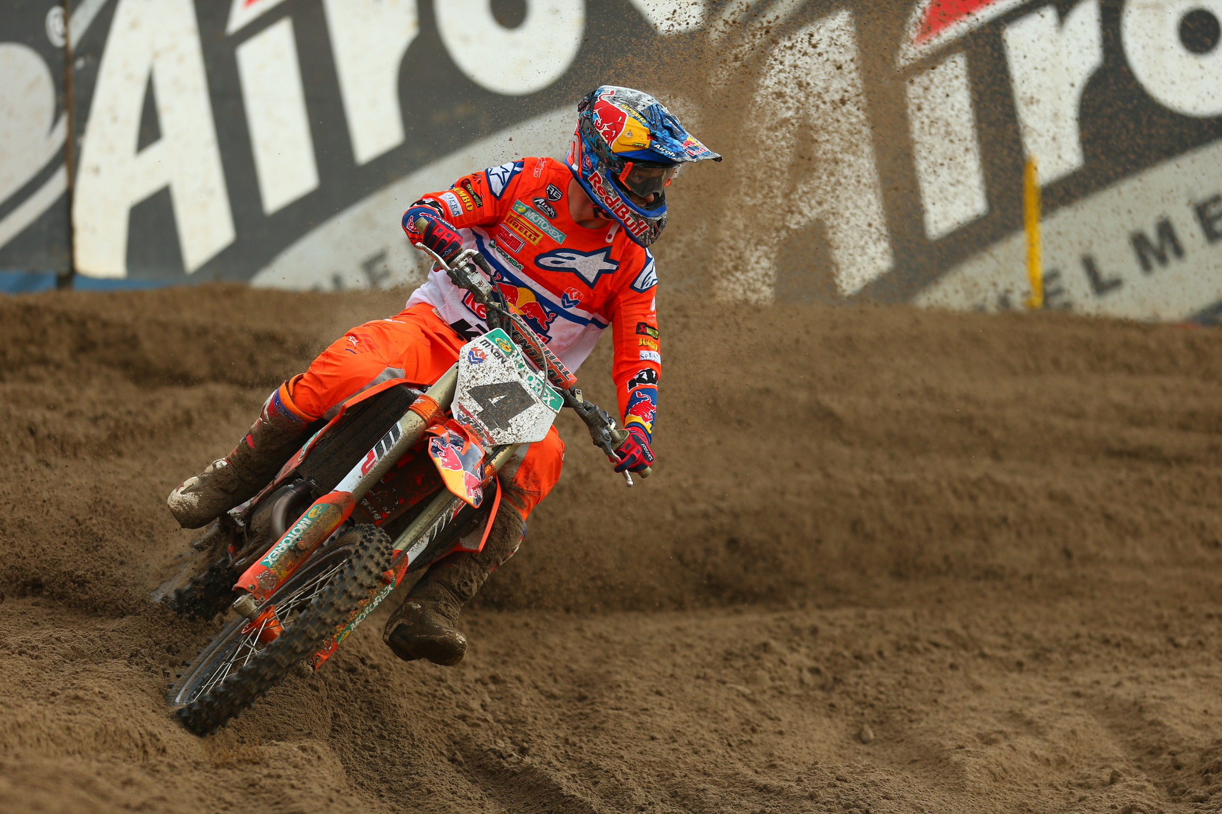 Jeffrey Herlings caught fire late in the MXGP qualifier.