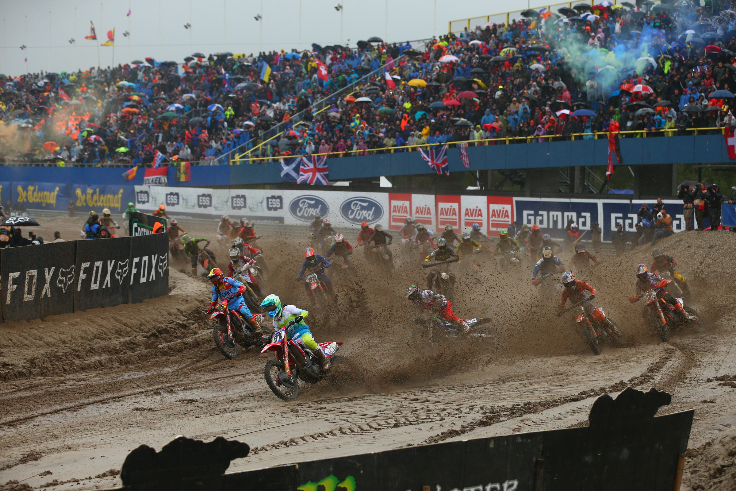 Gajser was gunning for 1-1 scores when he grabbed the Fox Holeshot in this one.