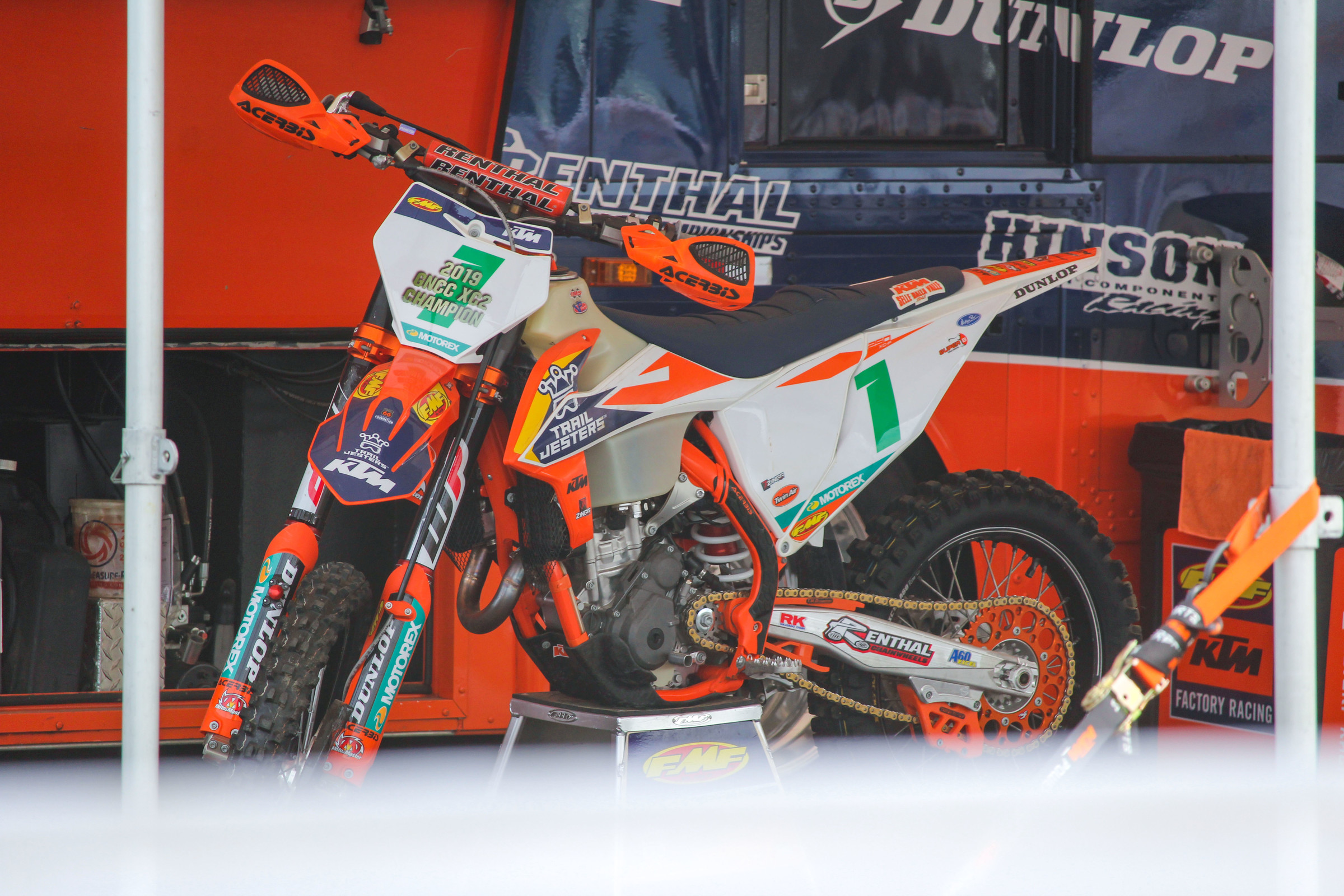 While his XC2 KTM 250 SX-F sat under the team tent!