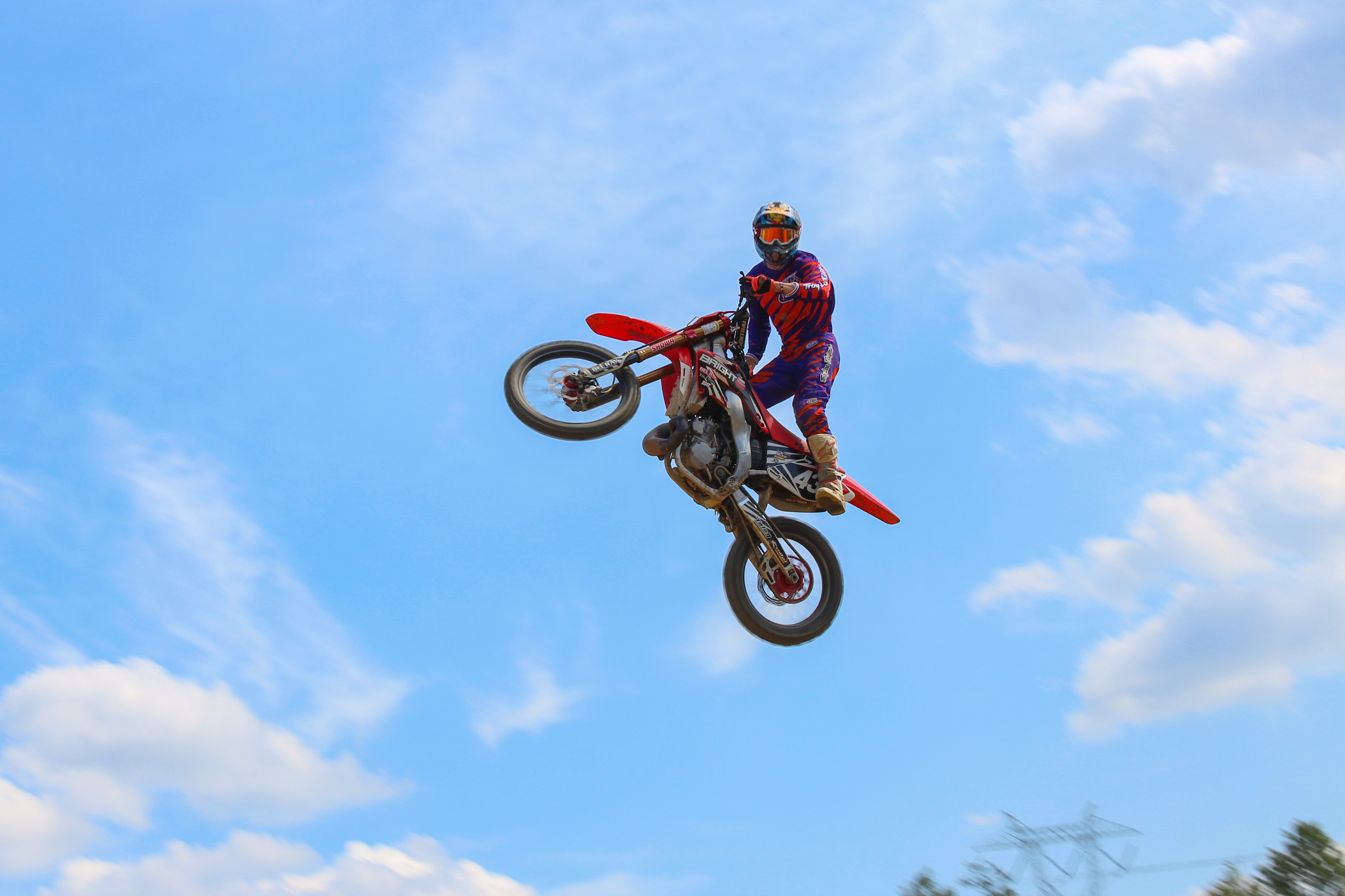 Charles Bright flying high during Sunday's DC Vet Homecoming motocross racing.