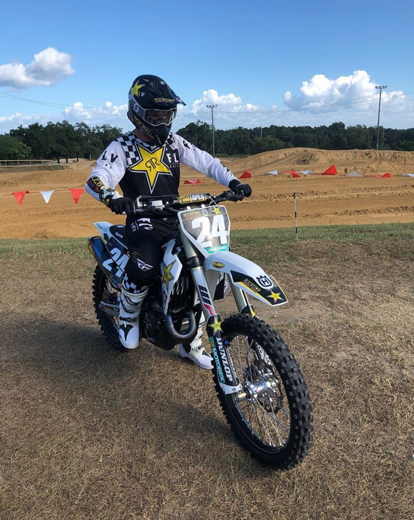 Hampshire on his FC 250 with his new career number.
