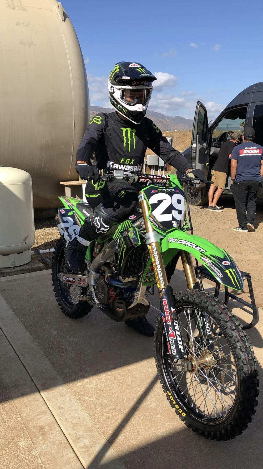 McAdoo in his new Monster Energy/Pro Circuit Kawasaki threads.