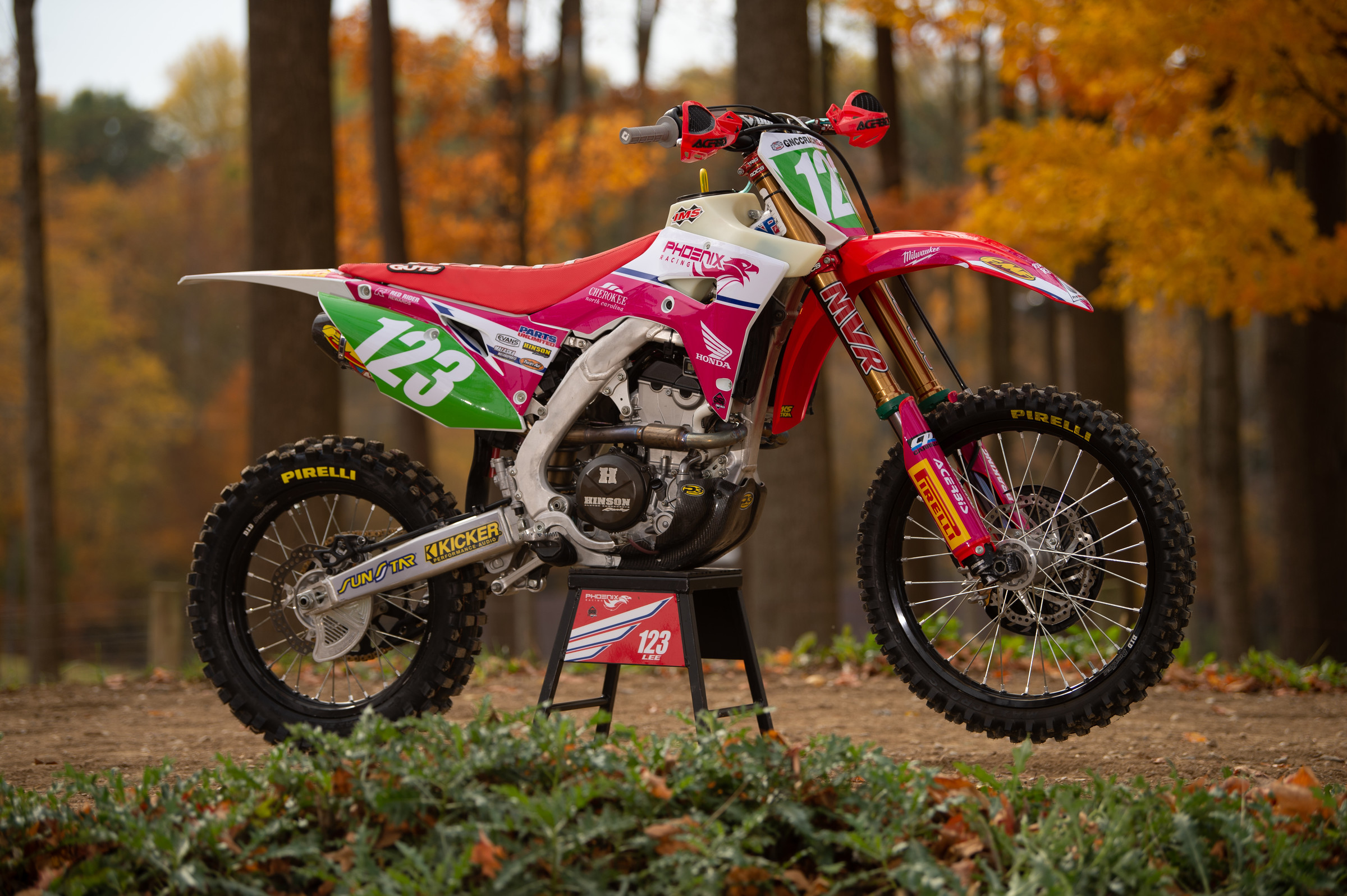 Lee's Honda CRF250R at the 2019 Ironman GNCC.