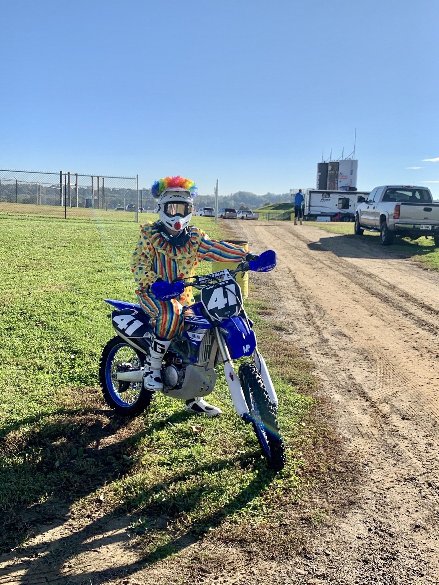 Clown costume from the last Red Bud practice day of the year!