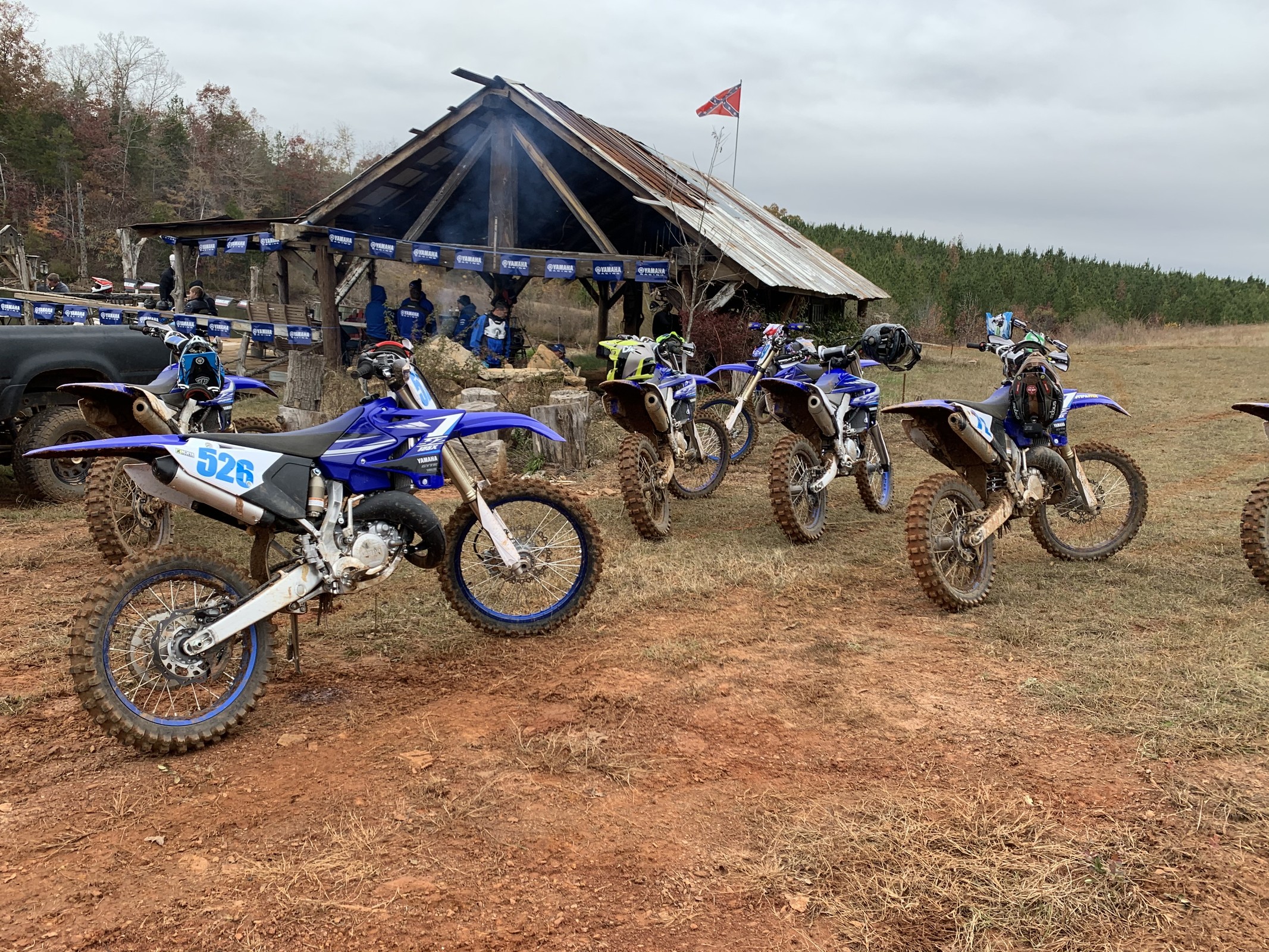 The kickstands sure came in handy when DC and the crew started bench racing.