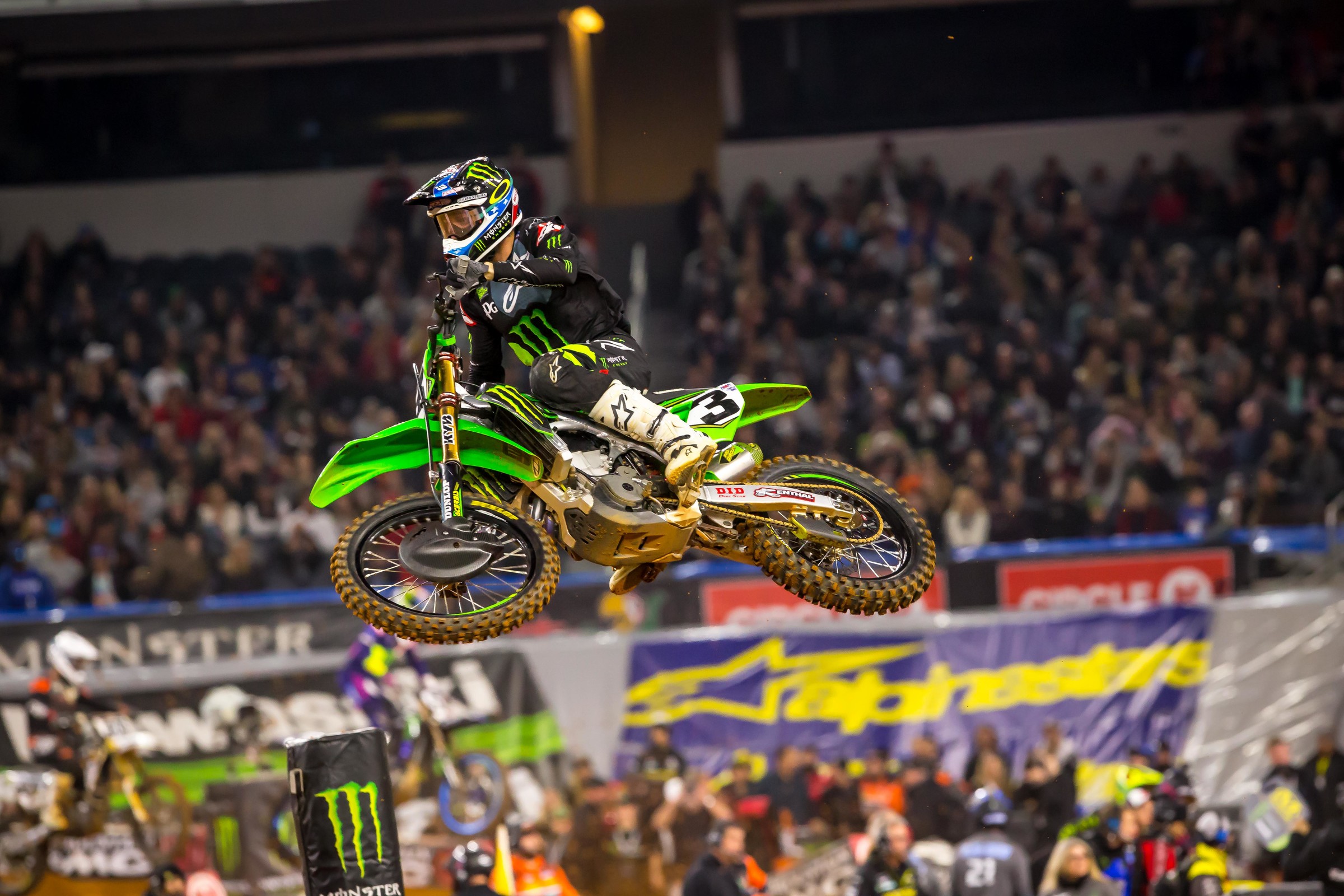Eli Tomac battled Ken Roczen for the early lead in Arlington, but fell and finished out of the top ten. Cooper Webb then manned a legendary comeback  on Roczen, edging him at the finish. It was at that point that the complexion of the season changed for good.