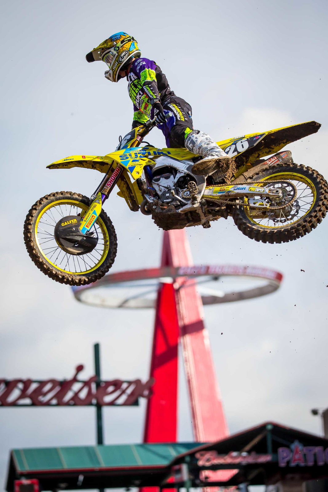 Alex Martin riding the track during the Anaheim 2 press day earlier this afternoon.
