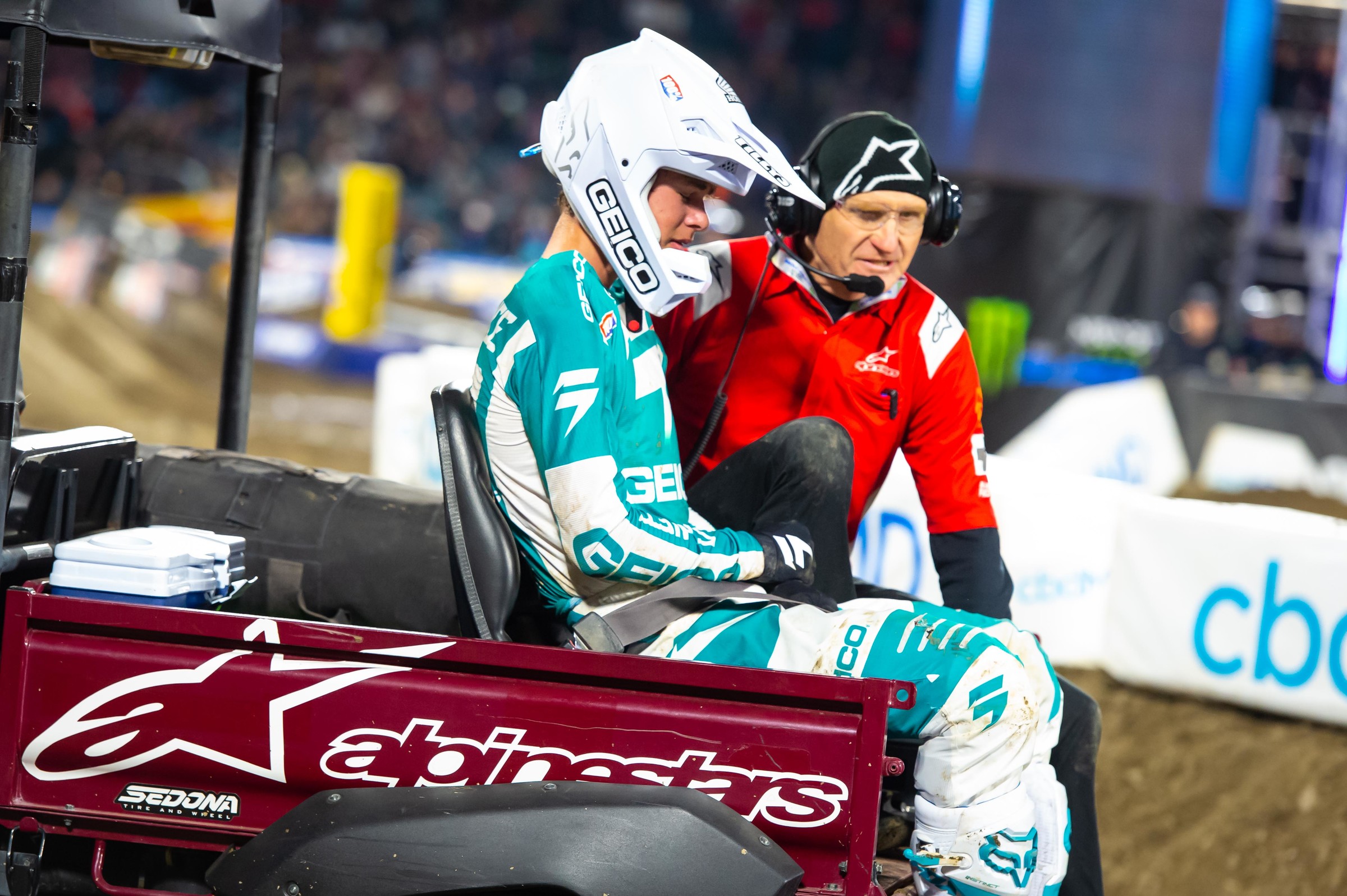 Jett Lawrence was so close to his first win. Instead his night ended like this.