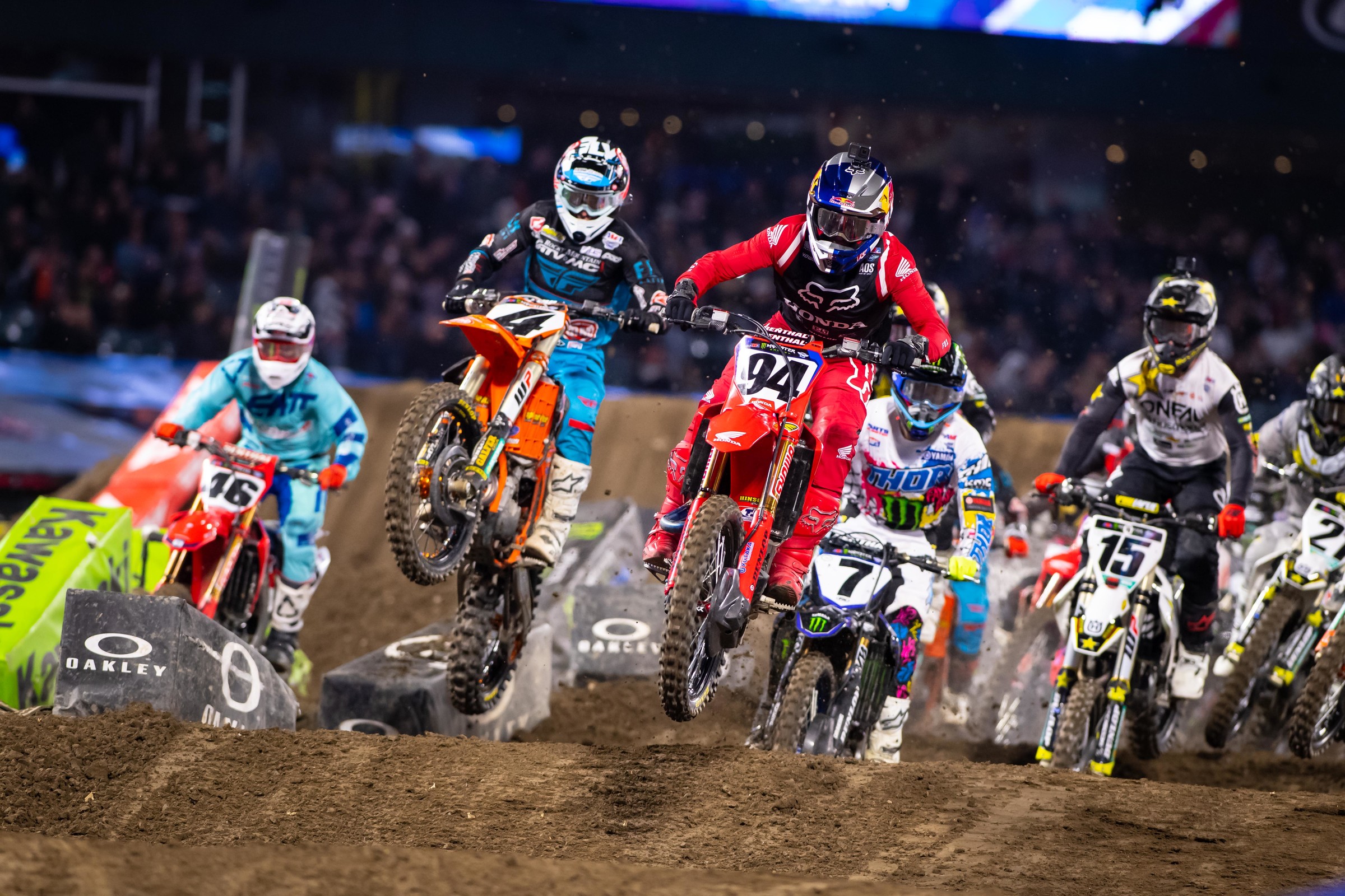 Roczen was the first man to cross the line first in the main event.