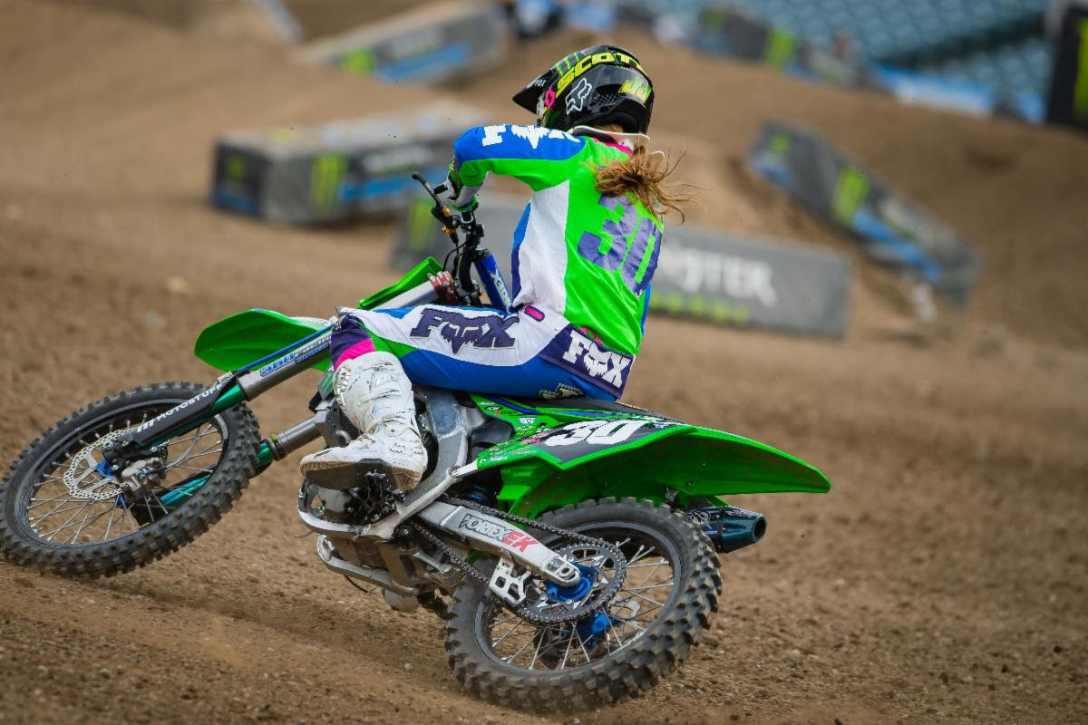 Jordan Jarvis is victorious in Anaheim after a close finish with Tayler Allred.