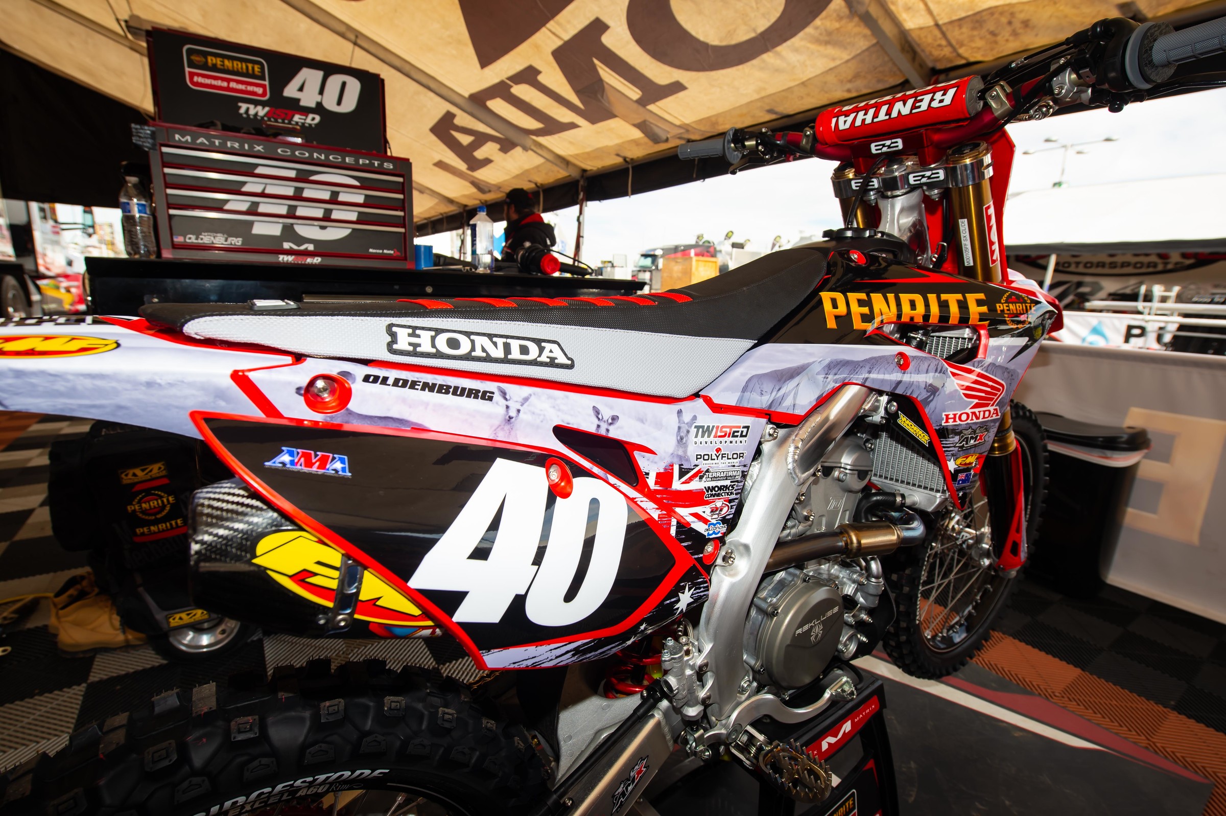 Oldenburg's Honda CRF250R with Australia graphics.