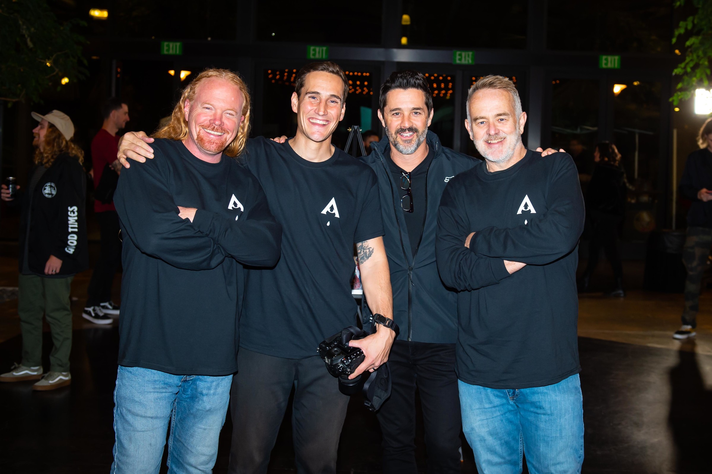 From left to right: Rich Shepherd, Mike Emery, Jeff Emig, and Simon Cudby at the Align Media launch party.