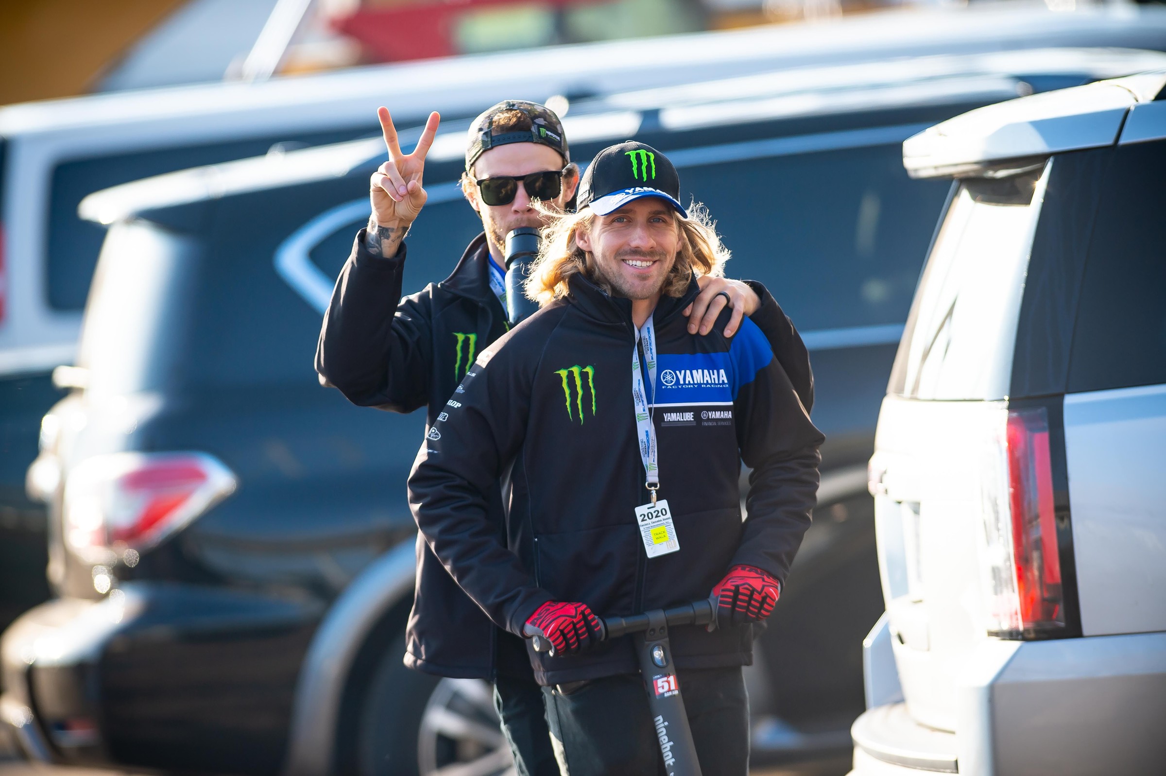 Barcia and Plessinger utilizing the HOV lane.