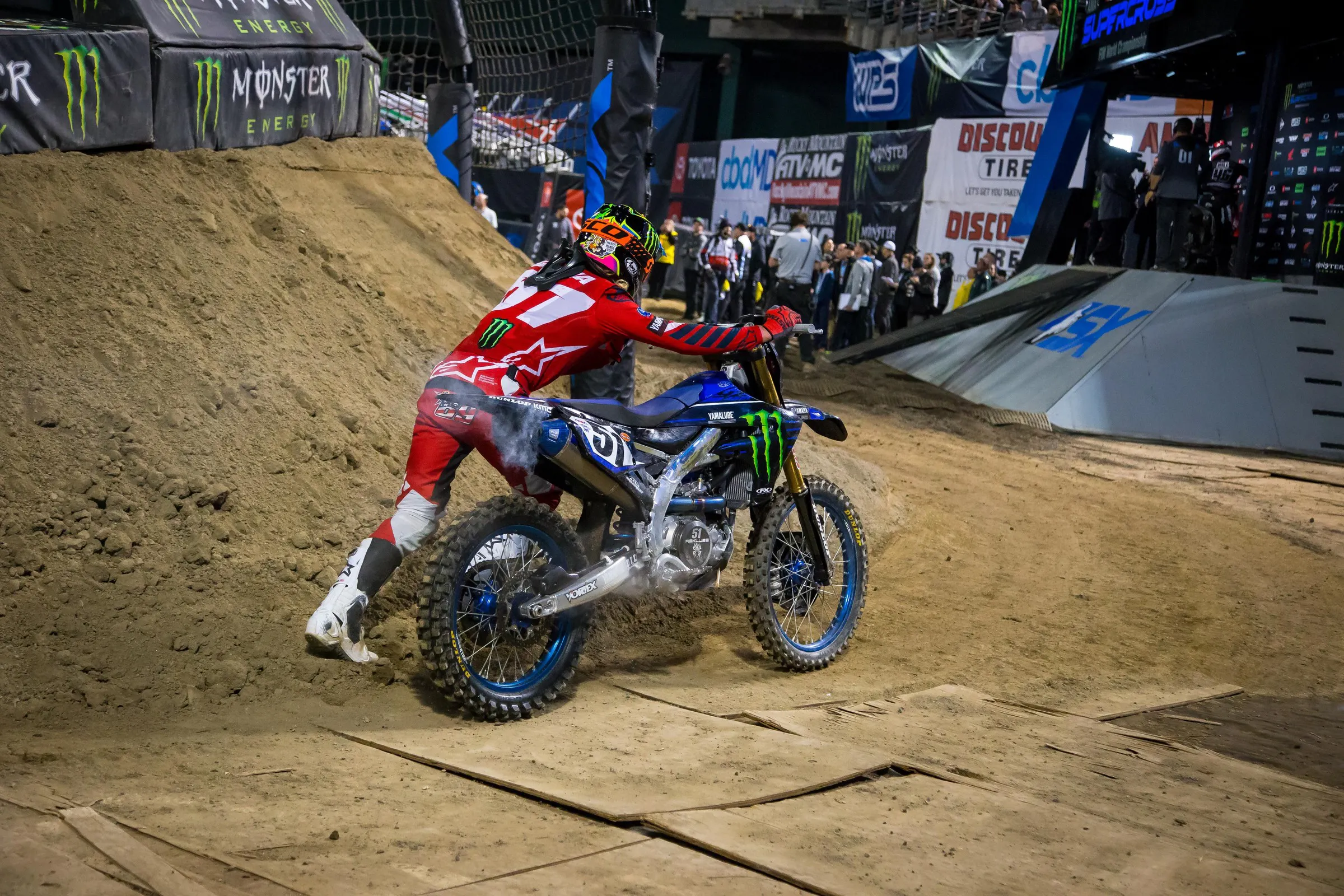 Justin Barcia had to take a trip to the LCQ after blowing an engine on the final lap of his heat race.