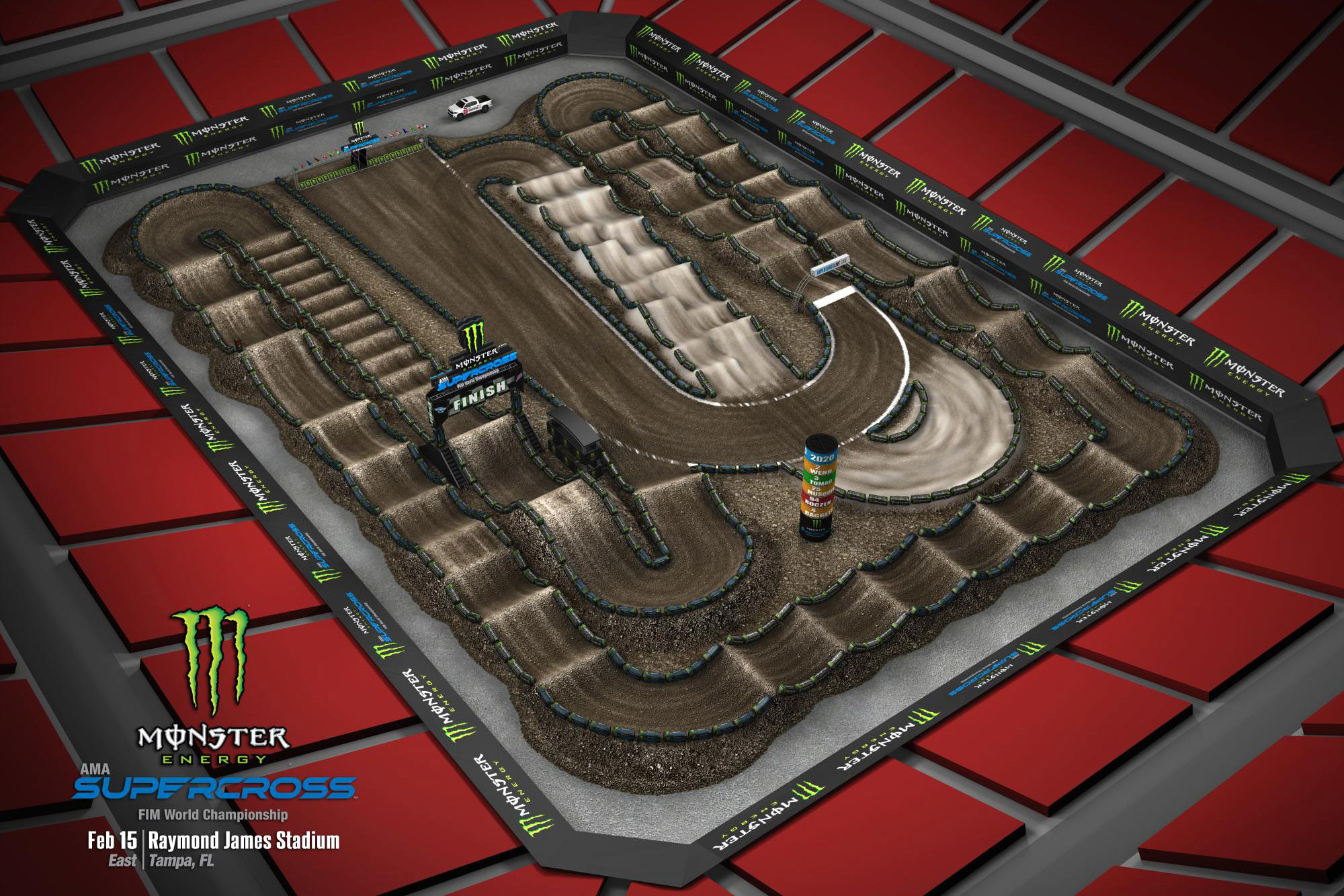 The 2020 Tampa Supecross layout.