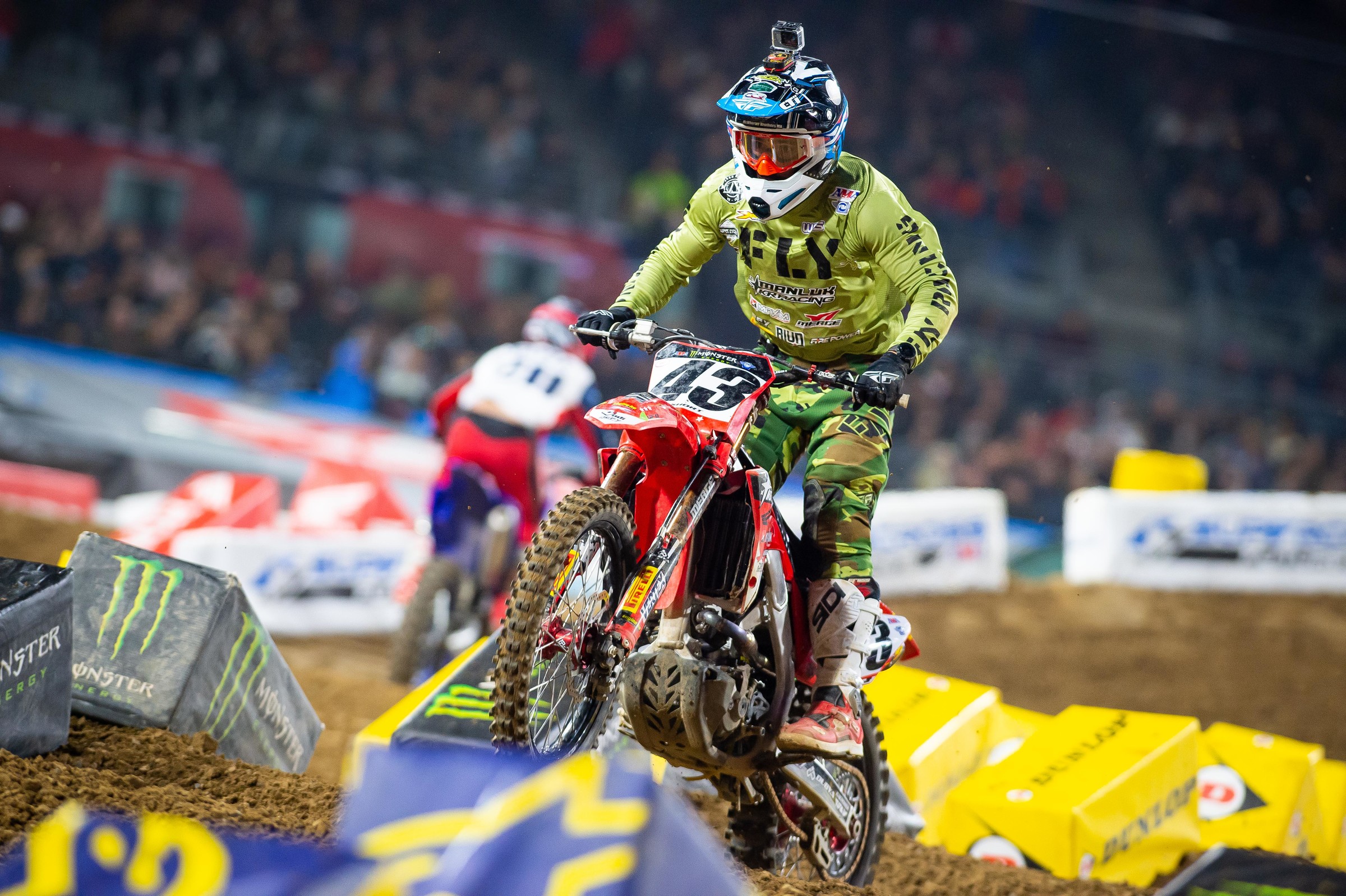 Team Manluk/K&R Racing's John Short competing in the 450SX Class at the San Diego Supercross. He will be racing full-time in the 250SX East Region Championship.