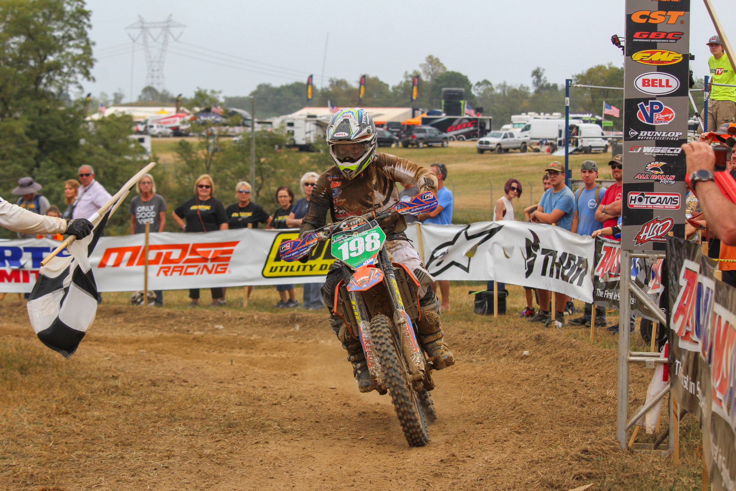 Liam Draper taking his first XC2 win at the Mason-Dixon GNCC in September 2019.