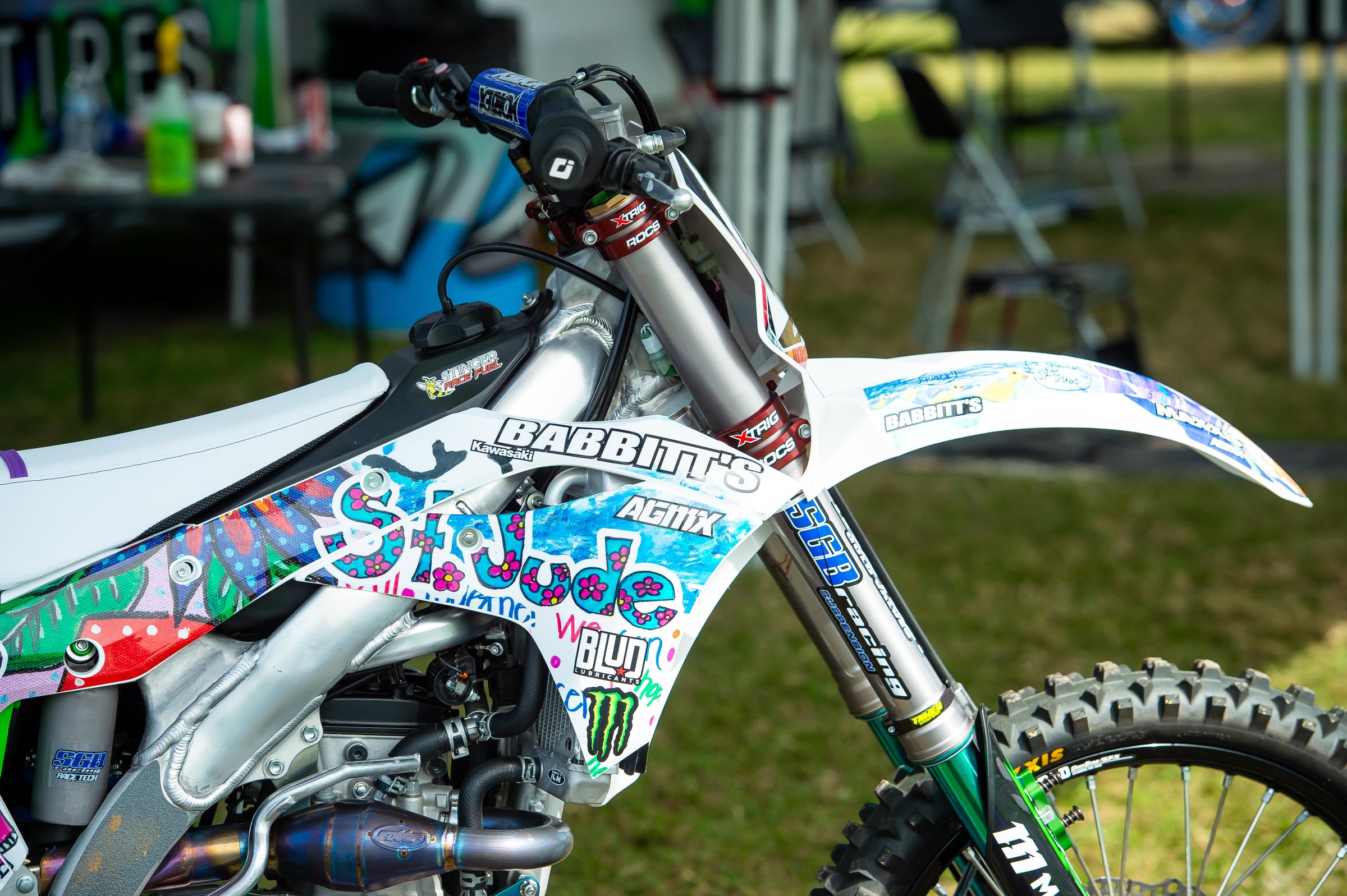 Another shot of Gagne's Kawasaki.